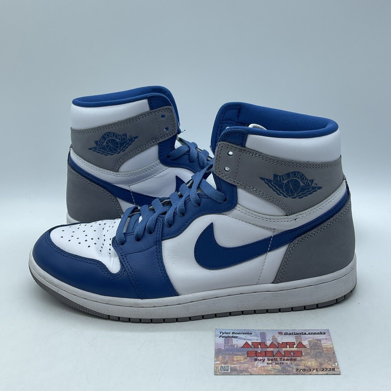 Size 9.5 - Jordan 1 Retro OG High True Blue White Leather Grey Suede (DZ5485-410