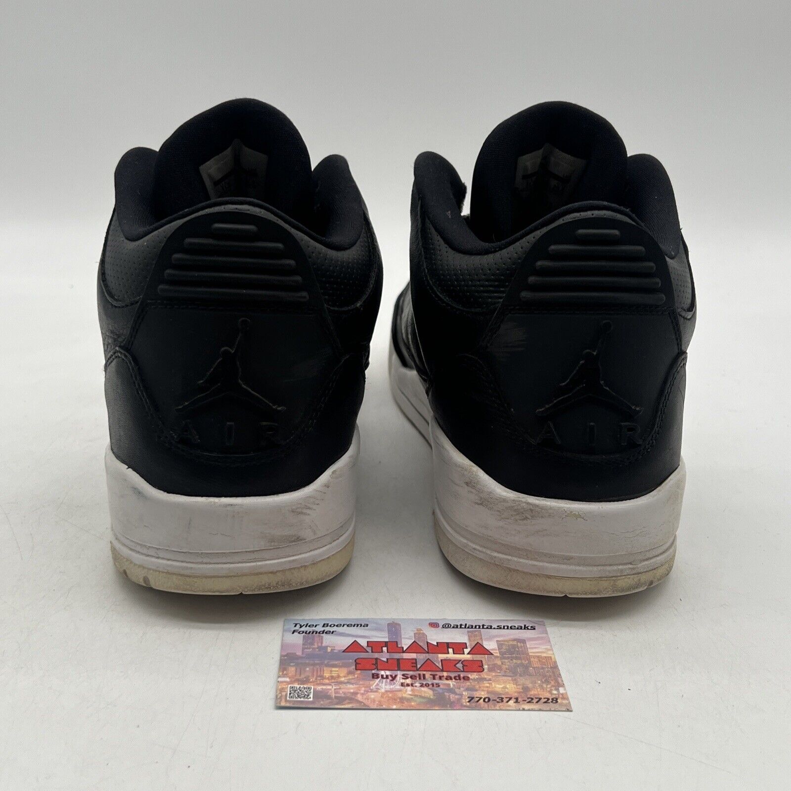 Size 11.5 - Air Jordan 3 Retro Cyber Monday Black Leather (136064-020)