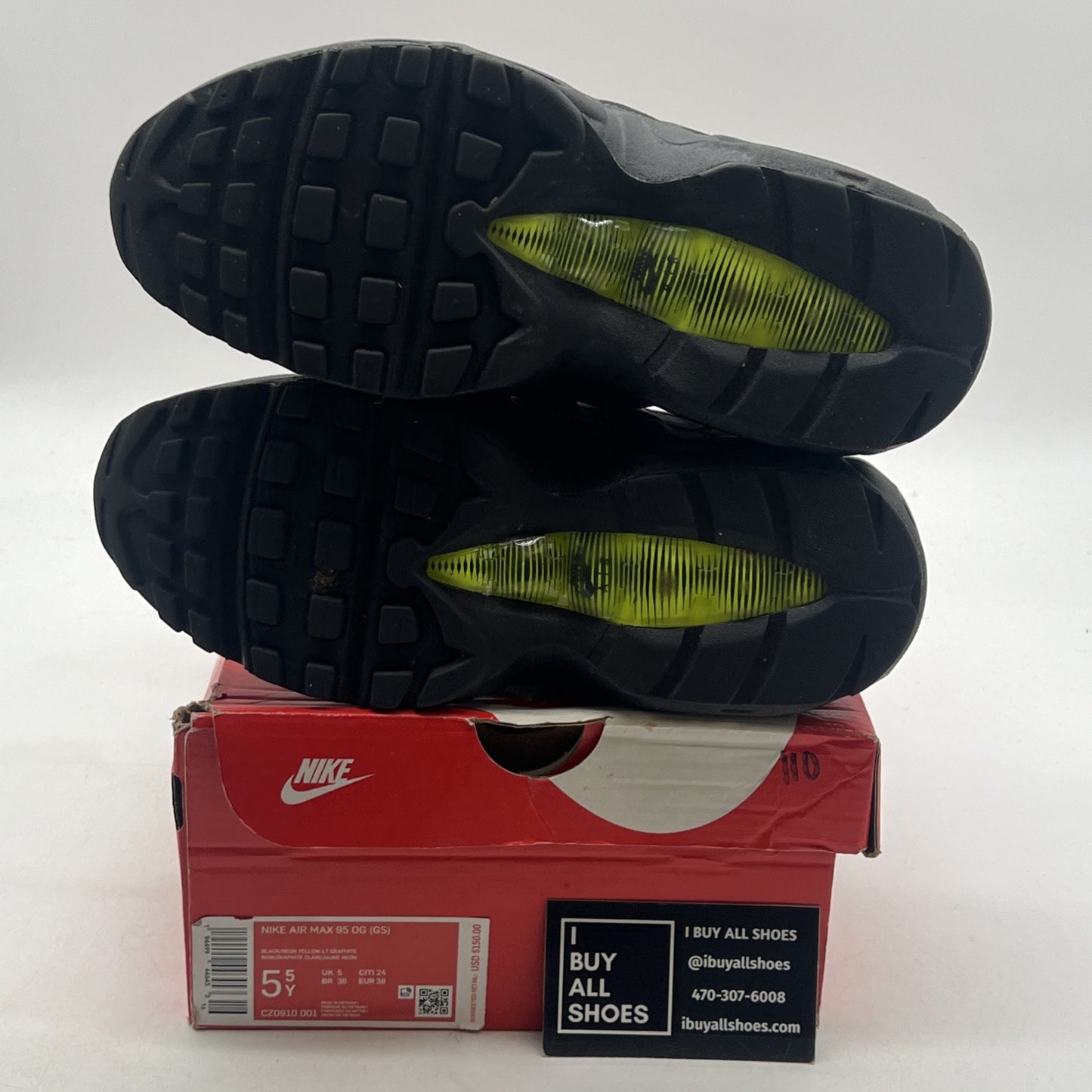 Size 5.5Y - Nike Air Max 95 OG 2020 Neon (CZ0910-001)