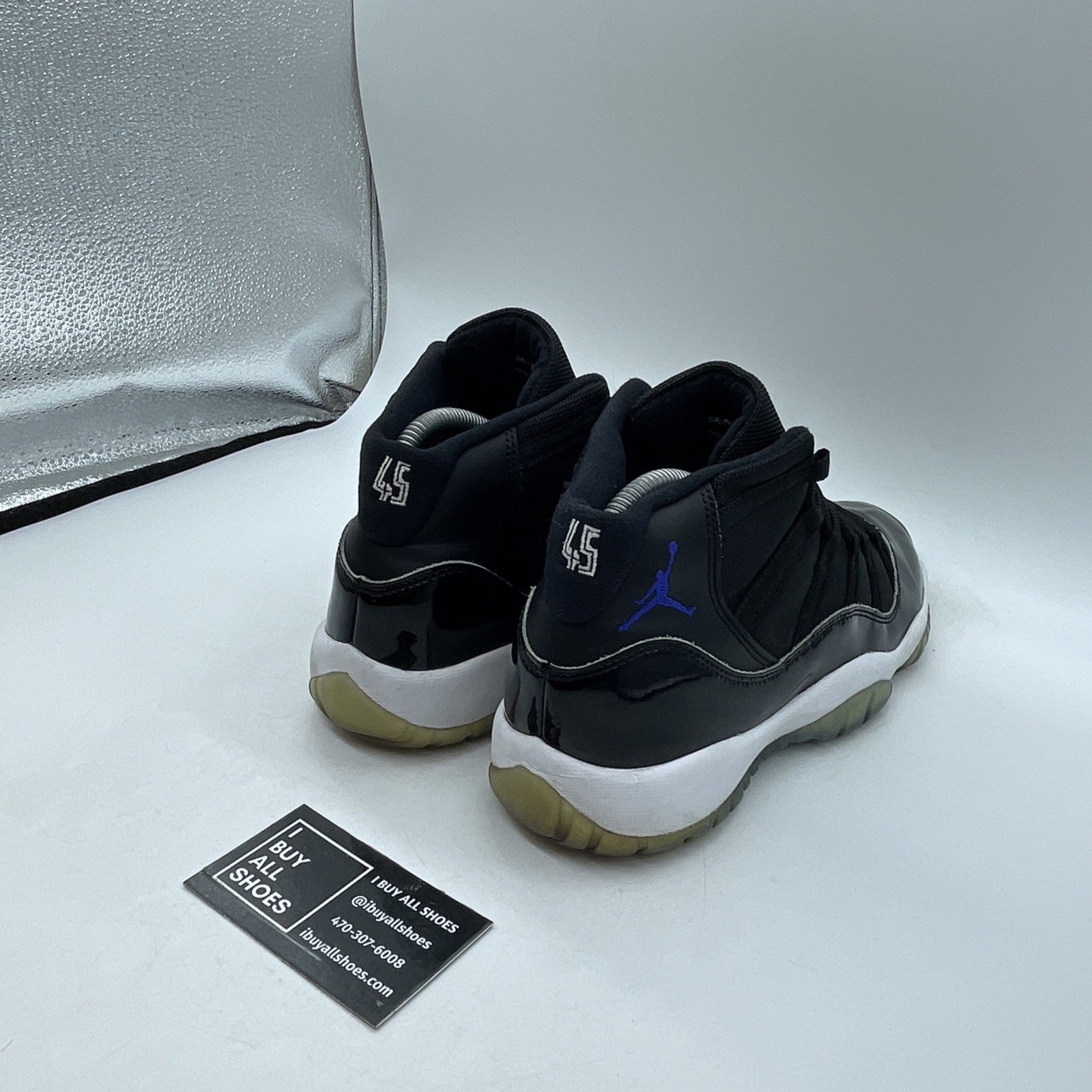 Size 7Y - Air Jordan 11 Retro High Space Jam Black Suede Leather (378038-003)