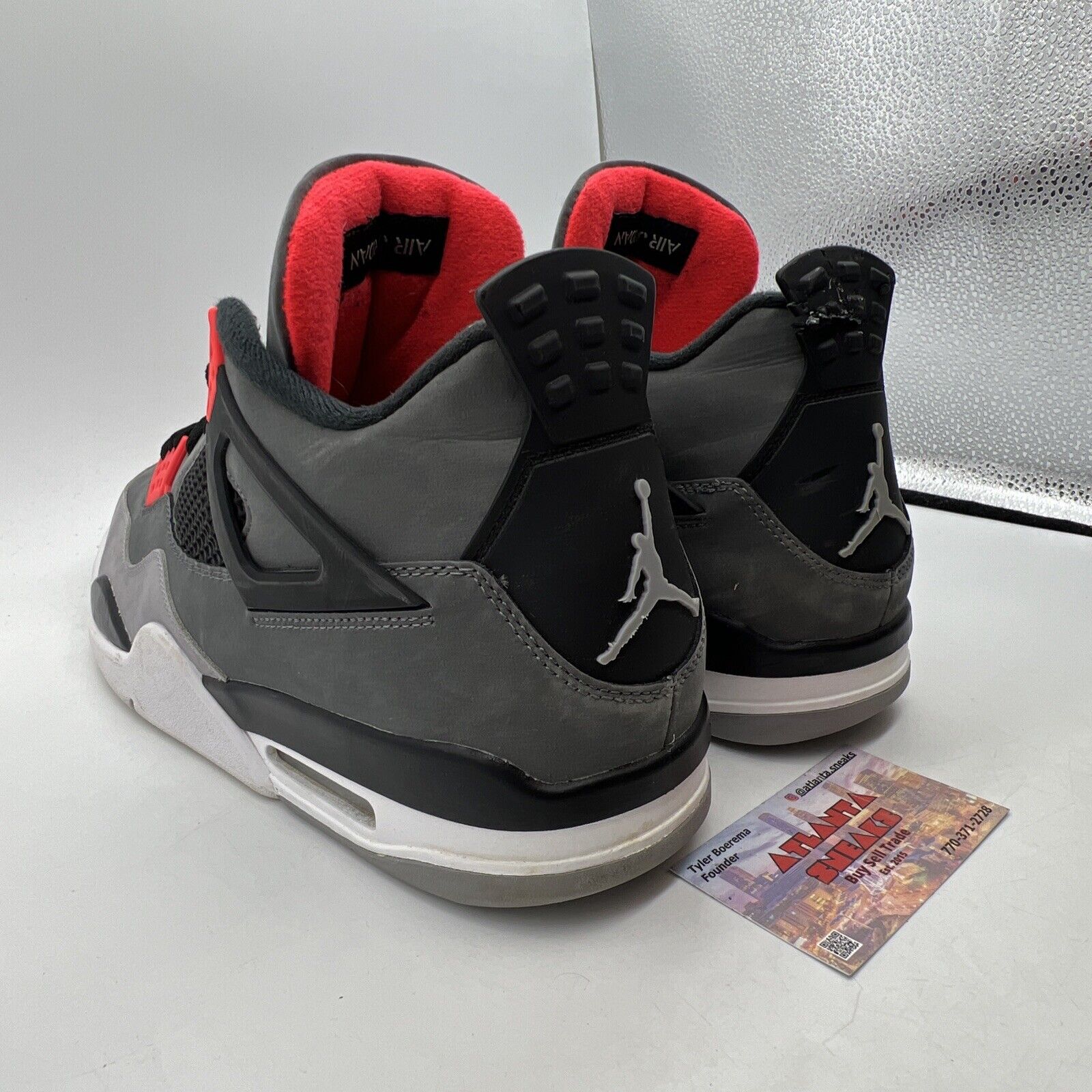 Size 13 - Jordan 4 Retro Mid Infrared White Black Suede (DH6927-061)