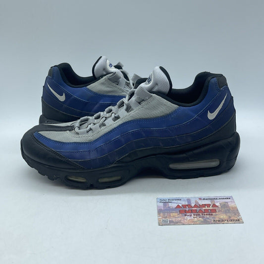 Size 10 - Nike Air Max 95 Essential Deep Royal Black Suede Leather (749766-023)