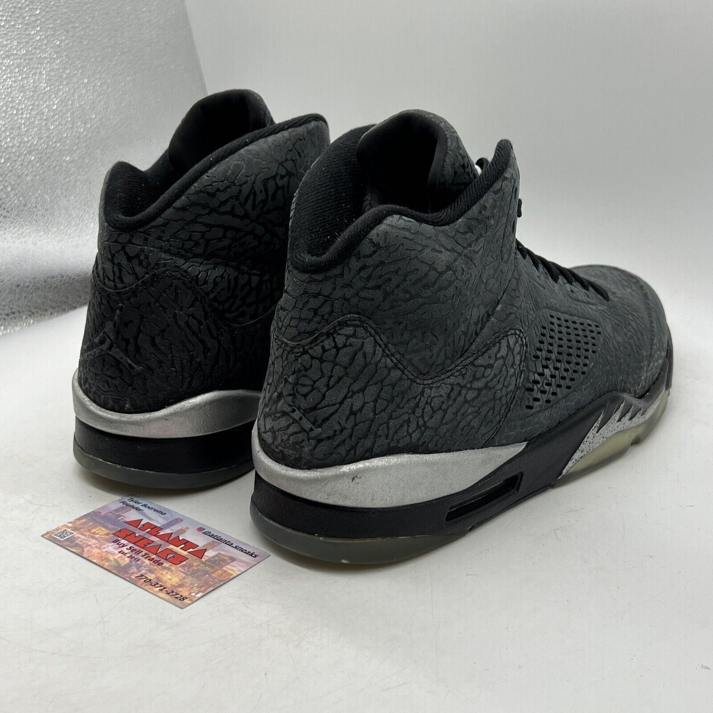 Size 14 - Air Jordan 5 Retro 3Lab5 Elephant Print Black Silver  (599581-003)