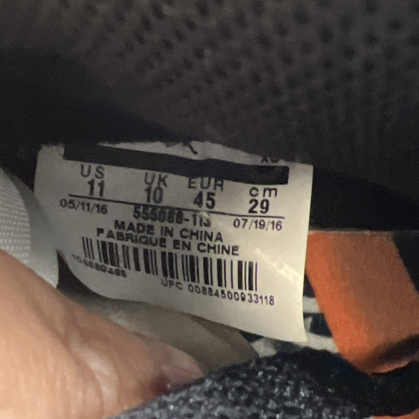 Size 11 - Air Jordan 1 Retro High OG shattered backboard away 2016 (555088-113)
