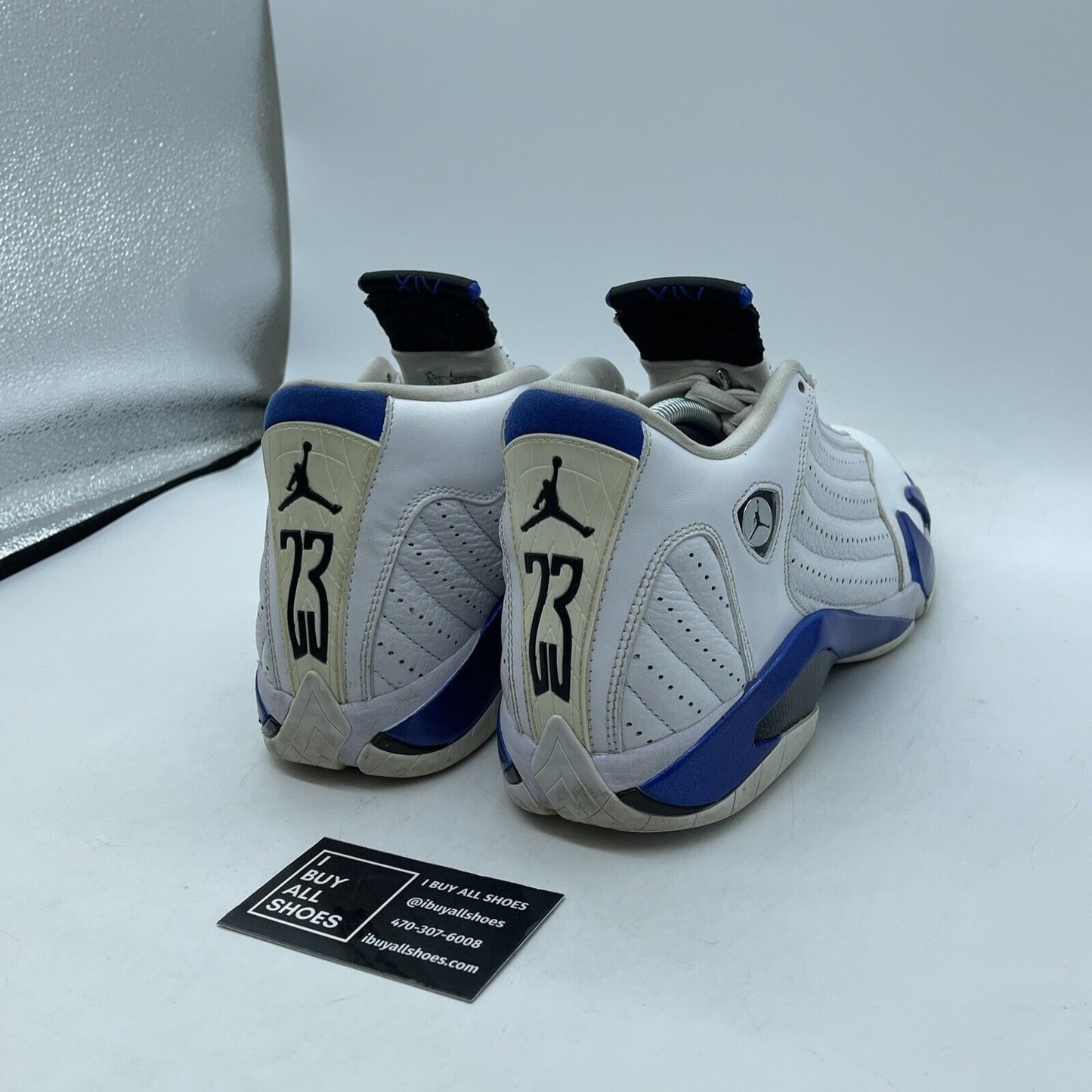 Size 8.5 - Air Jordan 14 Retro Hyper Royal White Blue Leather (487471-104)