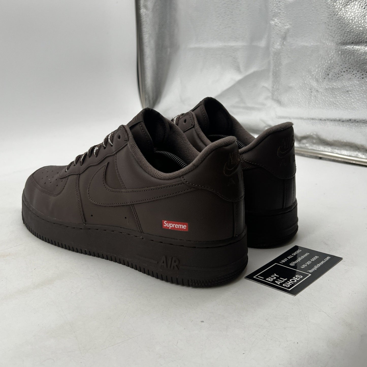 Size 13 - Nike Supreme x Air Force 1 Low Box Logo - Baroque Brown (CU9226-200)