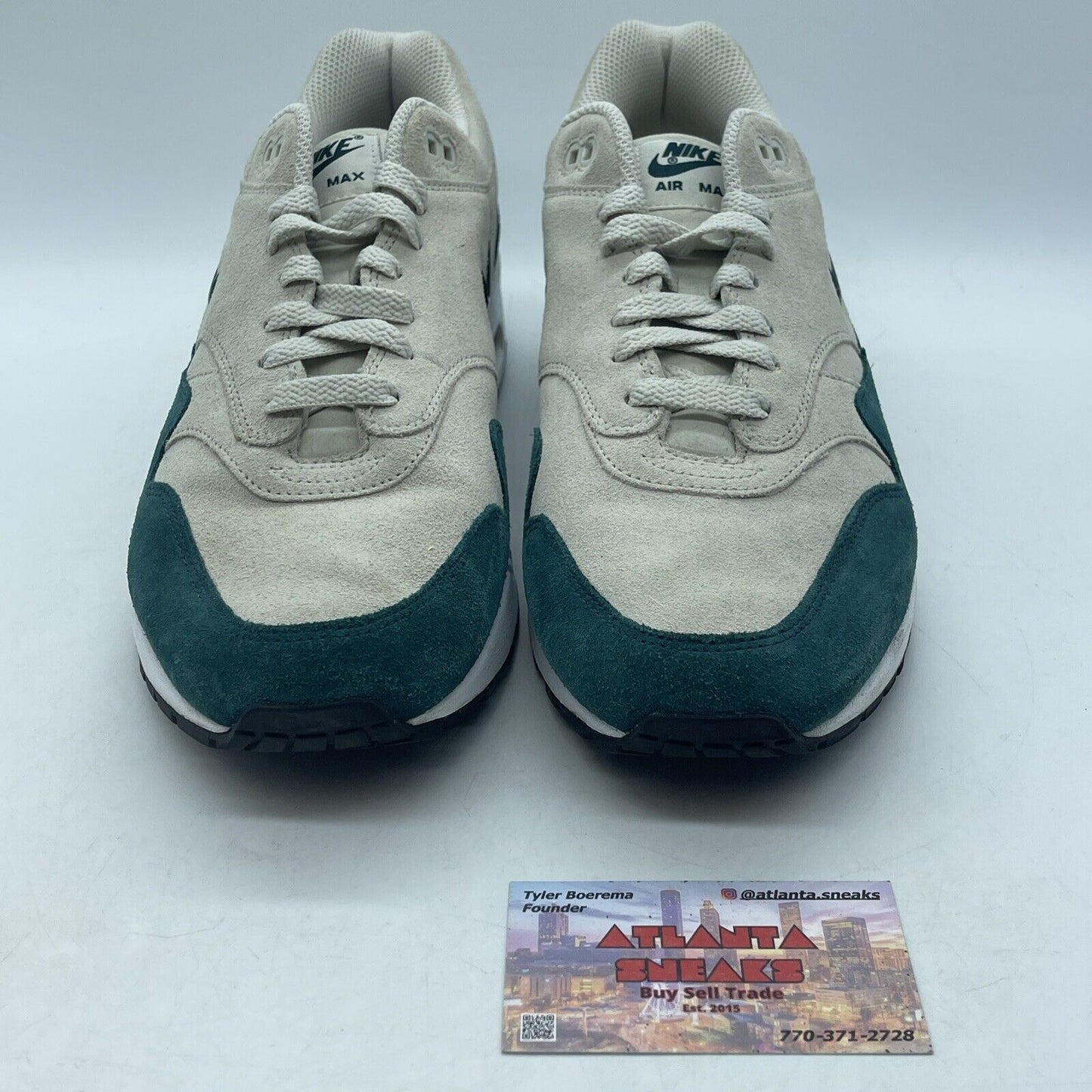 Size 11.5 - Nike Air Max 1 Premium SC Jewel Atomic Teal Green Suede (918354-003)