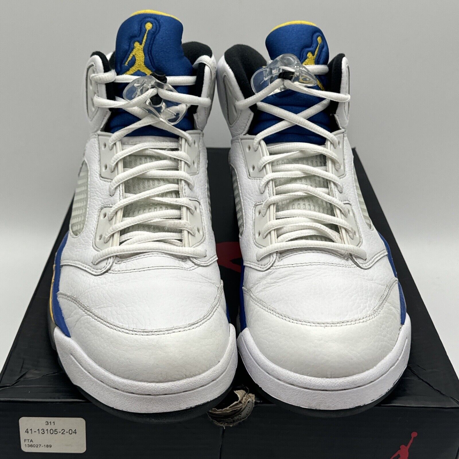 Size 13 - Jordan 5 Retro Laney 2013 White Leather Tumbled Yellow Blue OG Box Icy