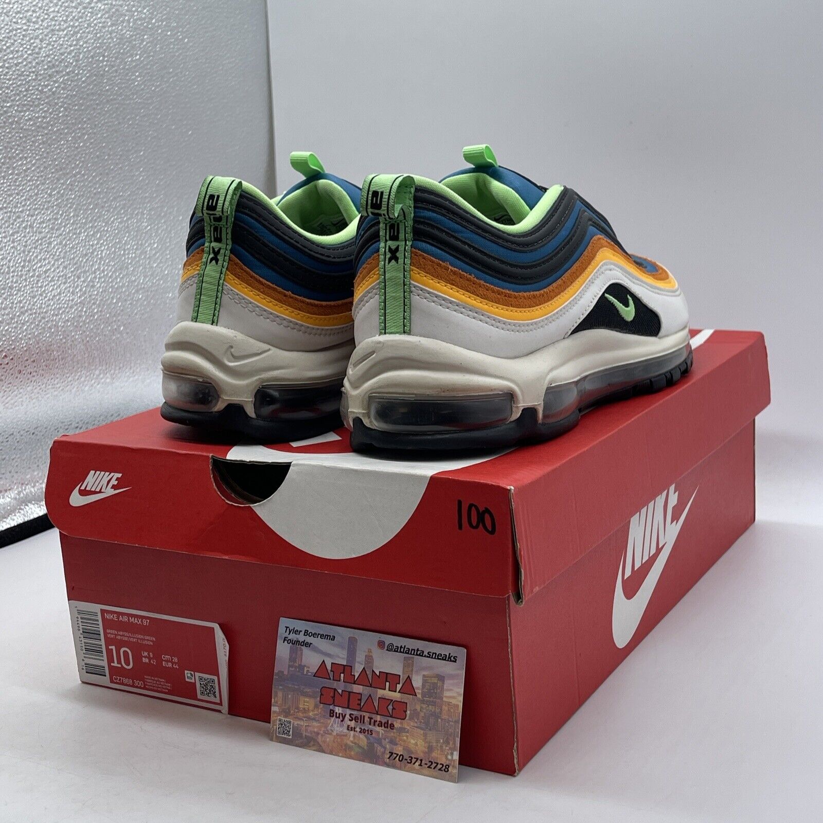 Size 10 - Nike Air Max 97 Green Abyss Illusion Green Black White (CZ7868-300)