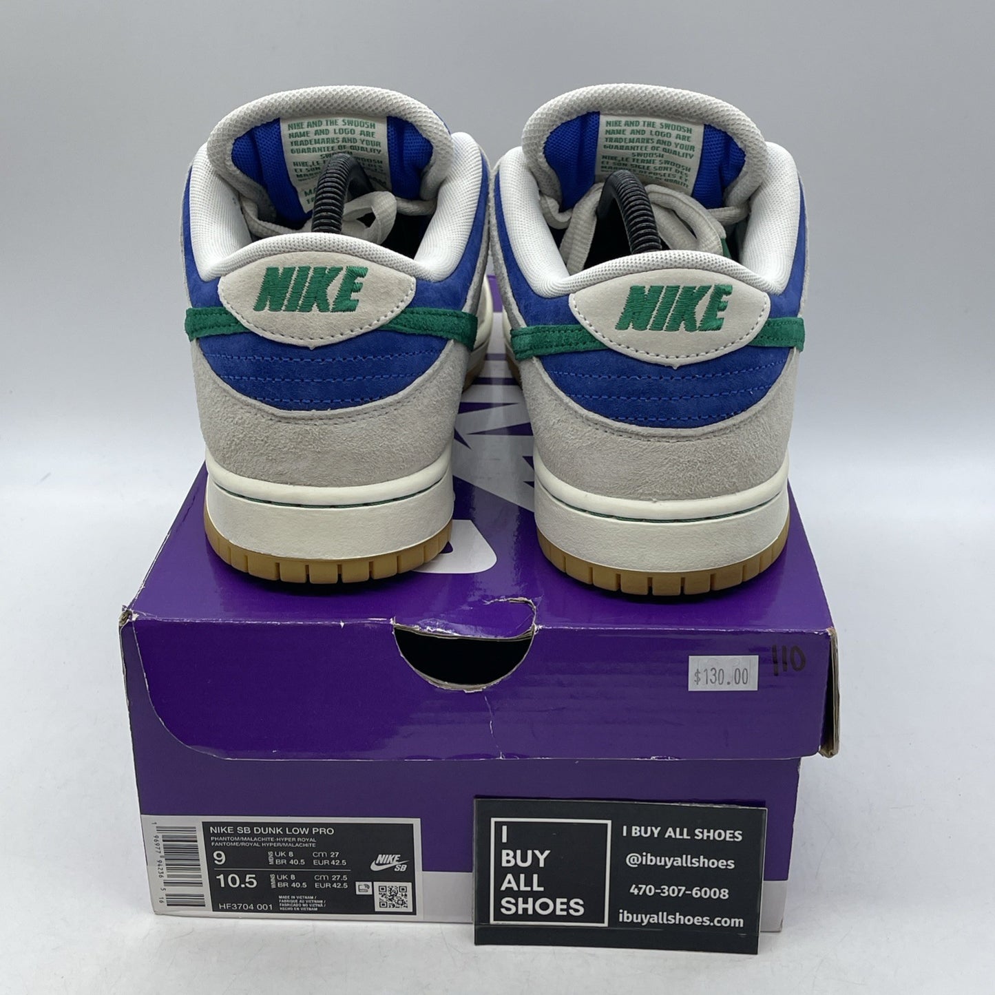 Size 9 - Nike Dunk Pro SB Low Hyper Royal Malachite (HF3704-001)