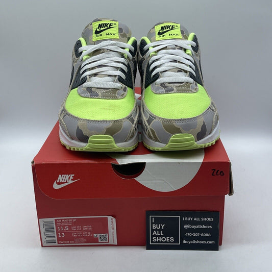 Size 11.5 - Nike Air Max 90 Green Camo Suede Leather (CW4039-300)