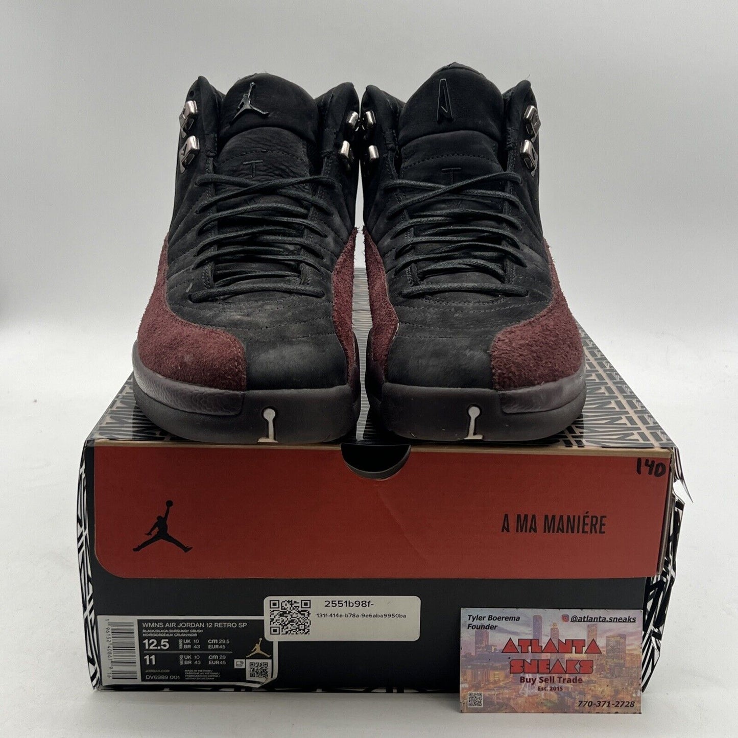 Size 12.5 - Air Jordan 12 Retro SP x A Ma Maniere Mid Black W (DV6989-001)