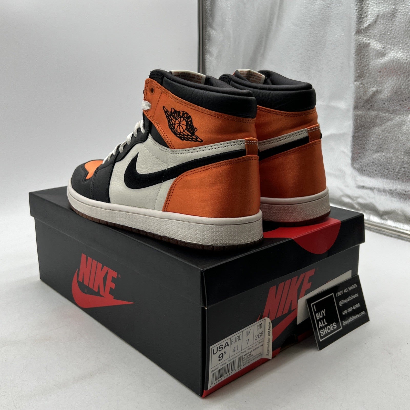 Size 9.5 - Air Jordan 1 Retro OG High Satin Shattered Backboard W (AV3725-010)