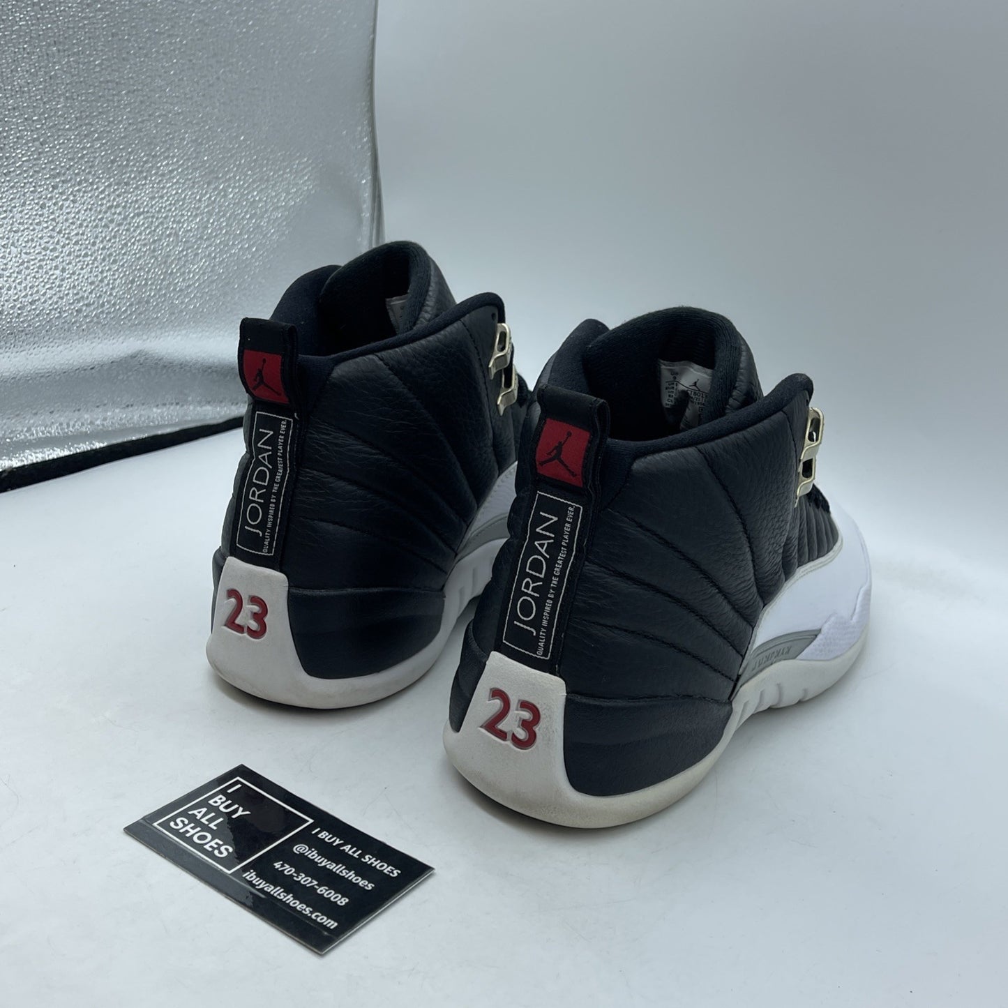 Size 9 - Jordan 12 Retro Mid Playoff Black White Red Leather (CT8013-006)