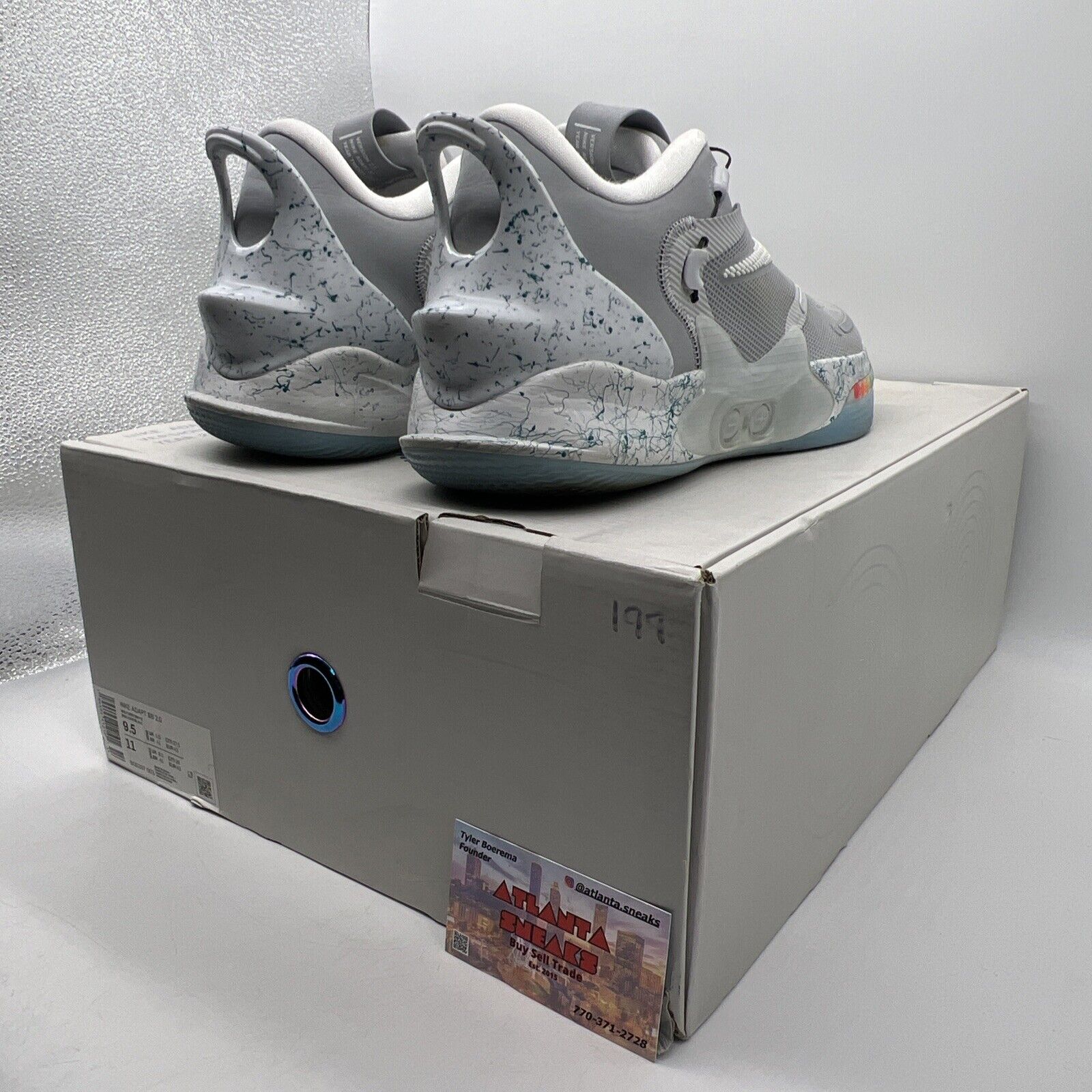 Size 9.5 - Nike Adapt BB 2.0 Mag - BQ5397-003 Grey White Icey (BQ5397-003)