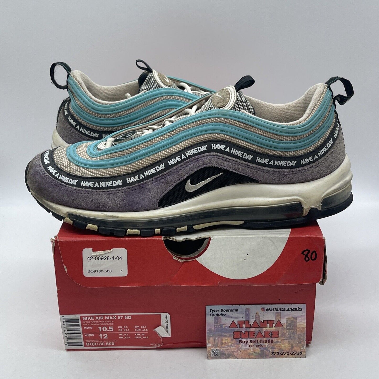 Size 10.5 - Nike Air Max 97 Have a Nike Day Black Leather Suede (BQ9130-500)