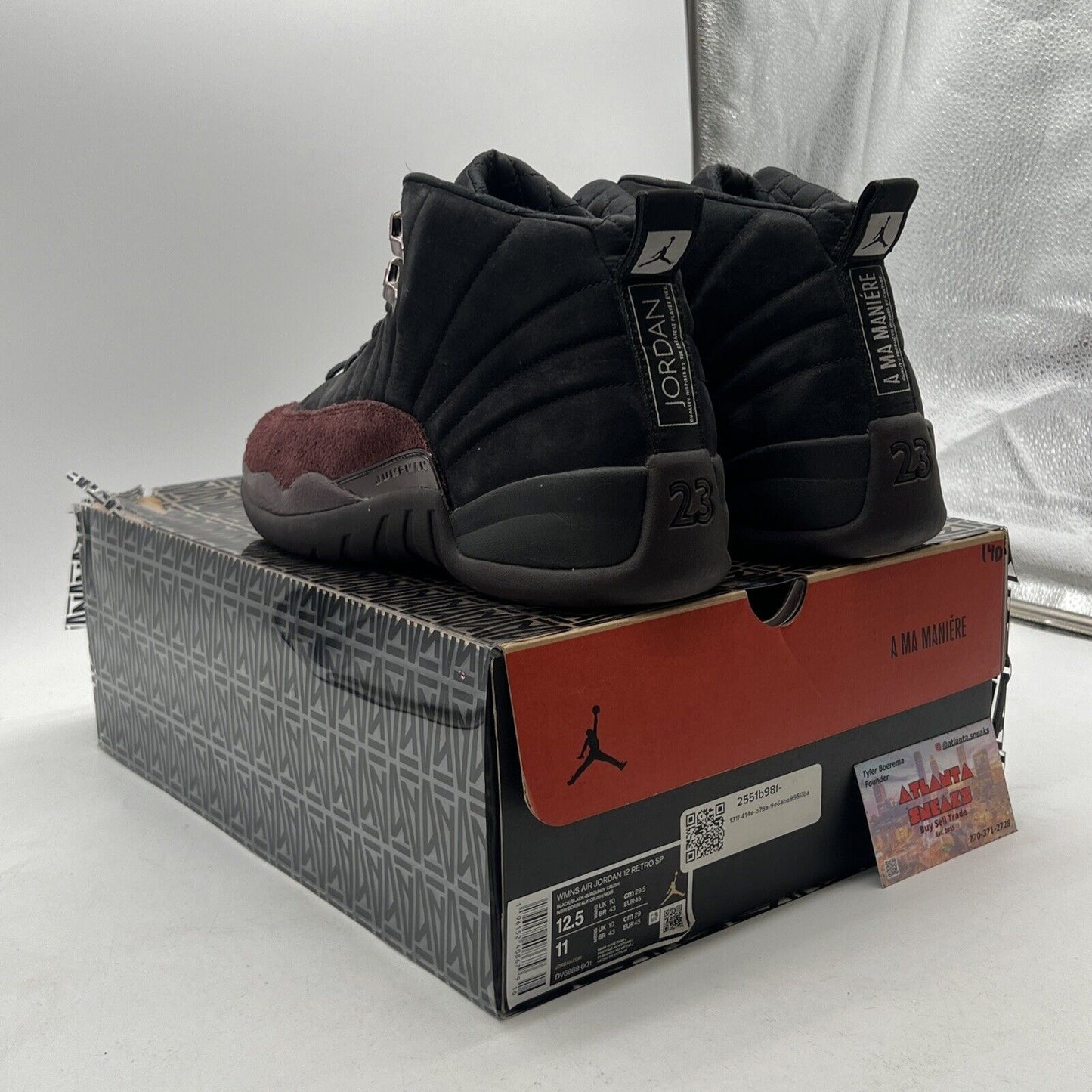 Size 12.5 - Air Jordan 12 Retro SP x A Ma Maniere Mid Black W (DV6989-001)