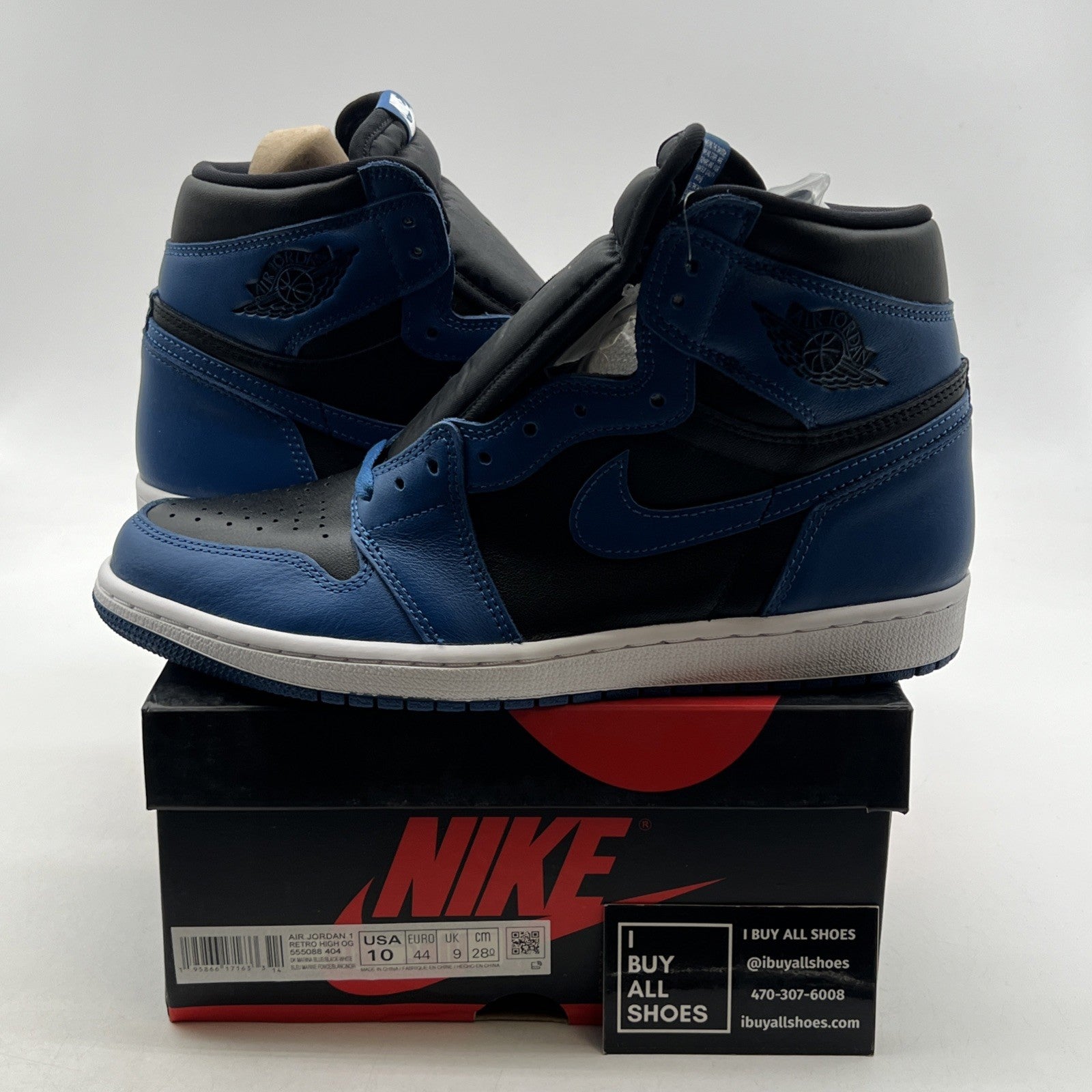Size 10 - Air Jordan 1 Retro OG High Dark Marina Blue (555088-404)