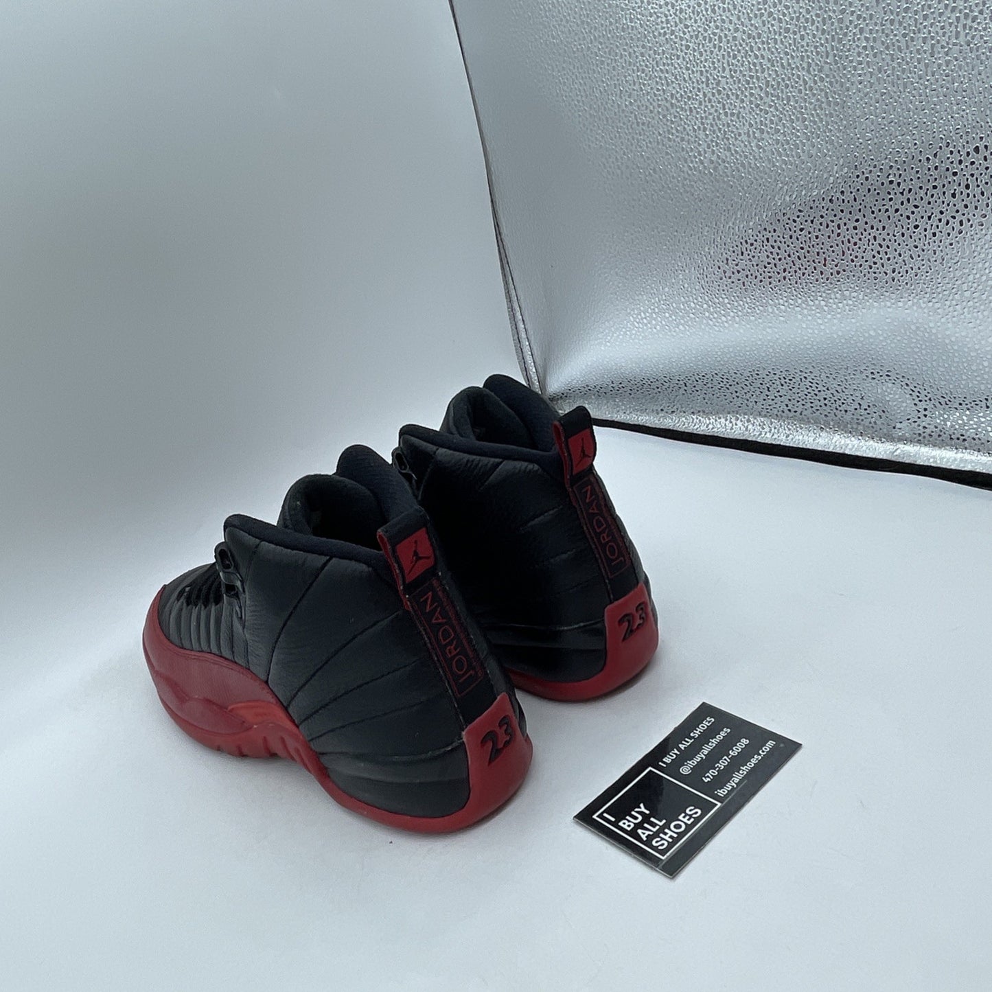 Size 7Y - Air Jordan 12 Black/Varsity Red 2016 Leather (153265-002)