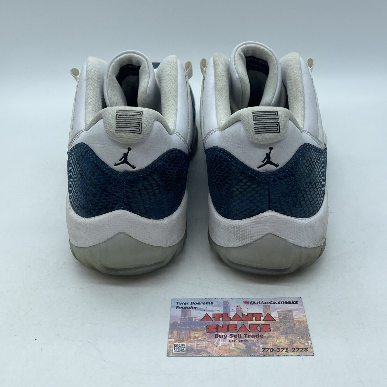 Size 12 - Jordan 11 Retro Low Snakeskin Blue Suede White Leather (CD6846-102)