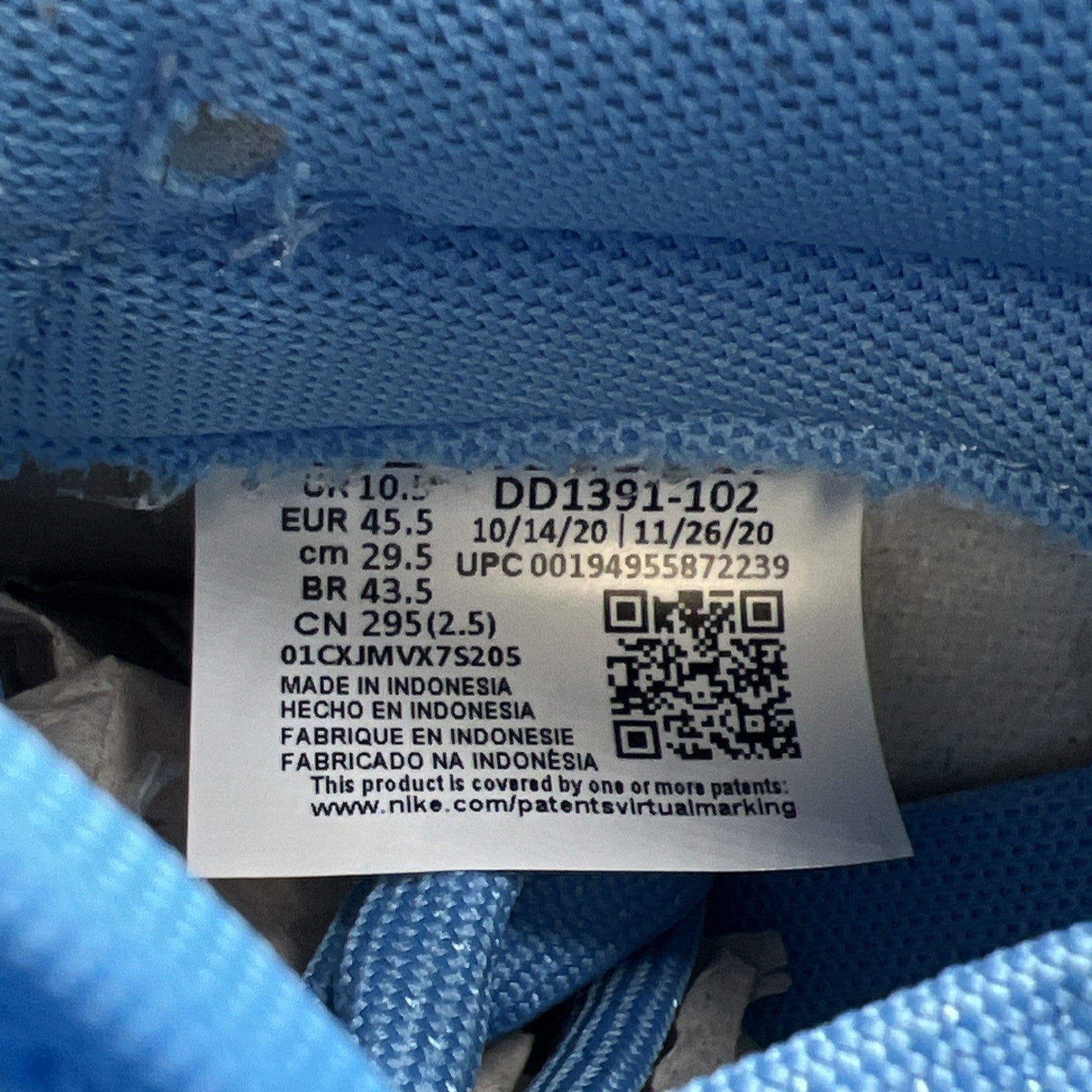 Size 11.5 - Nike Dunk Low University Blue (DD1391-102)