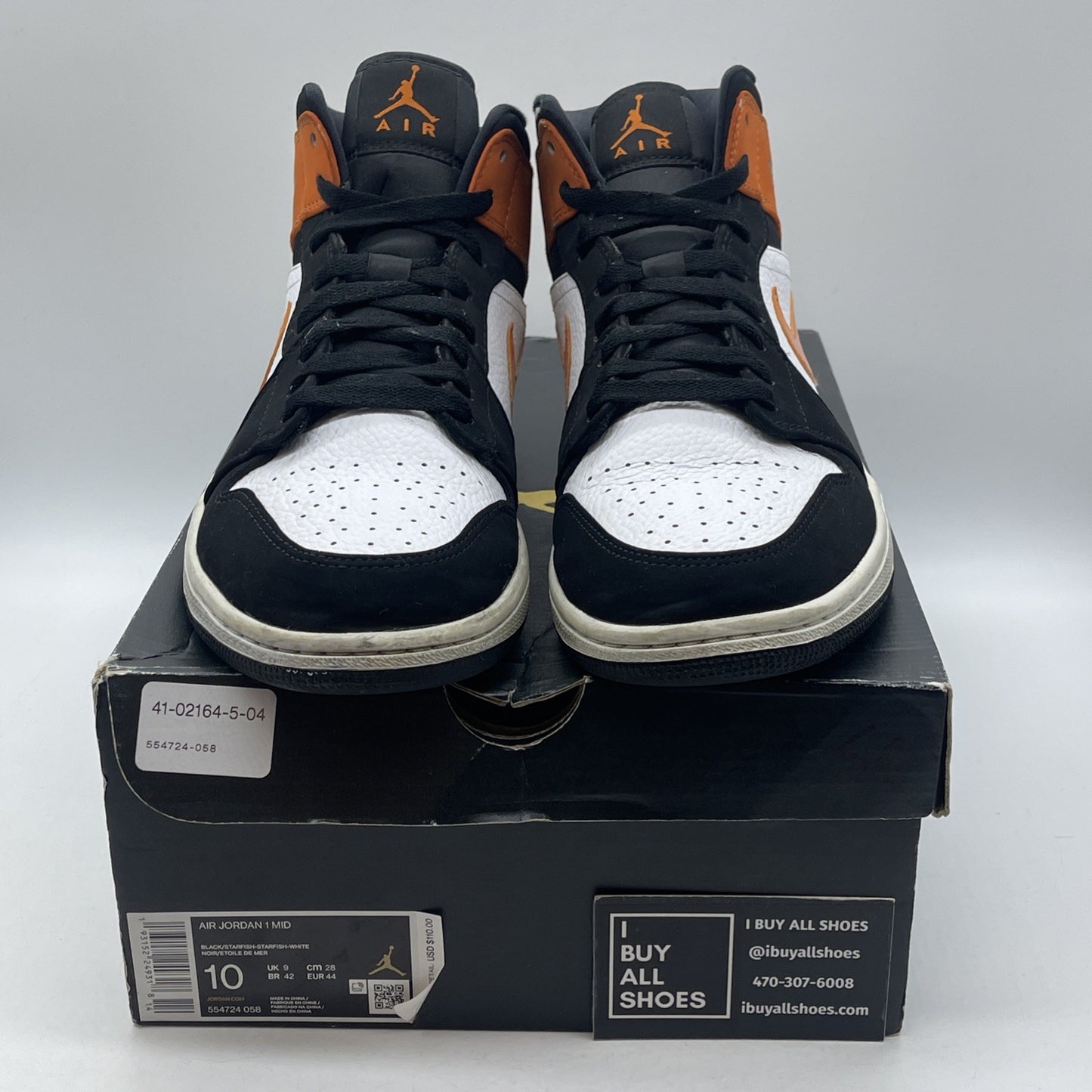Size 10 - Air Jordan 1 Mid Shattered Backboard Orange Black Suede (554724-058)