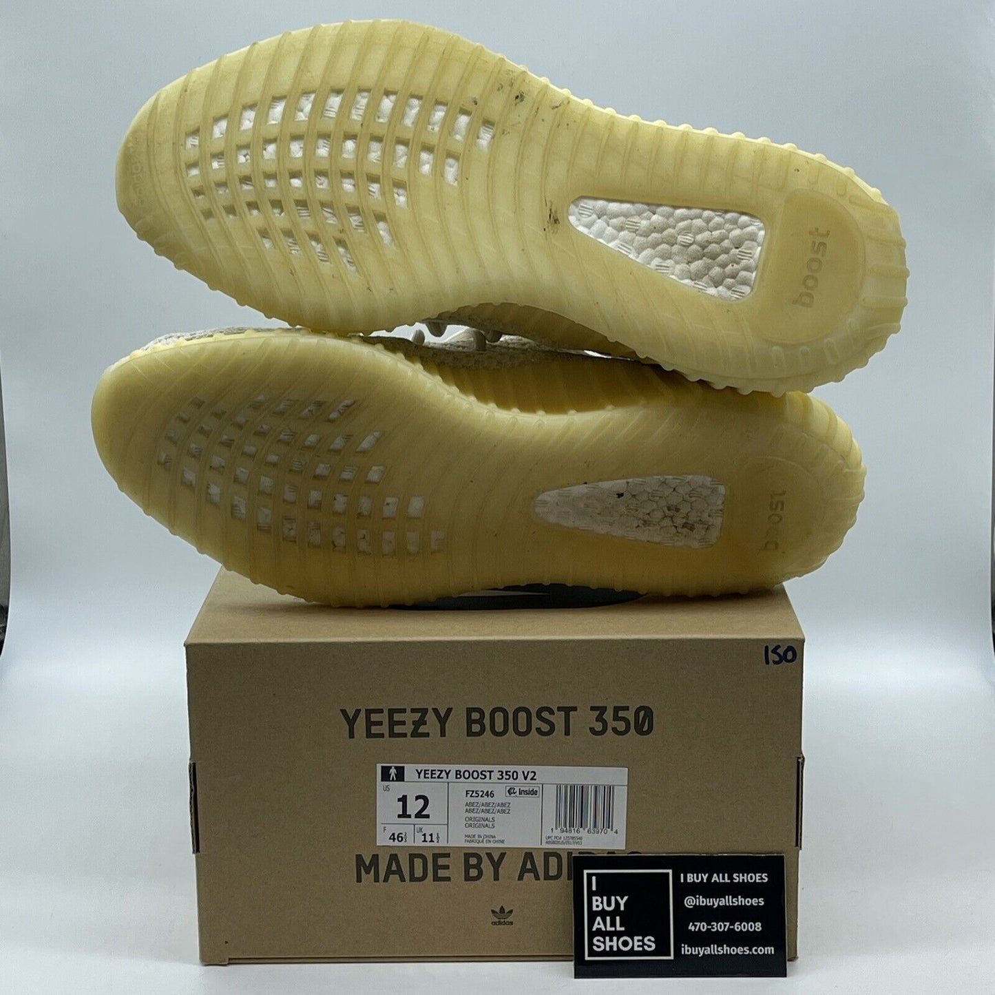 Size 12 - adidas Yeezy Boost 350 V2 Natural White Yellow Suede (FZ5246)