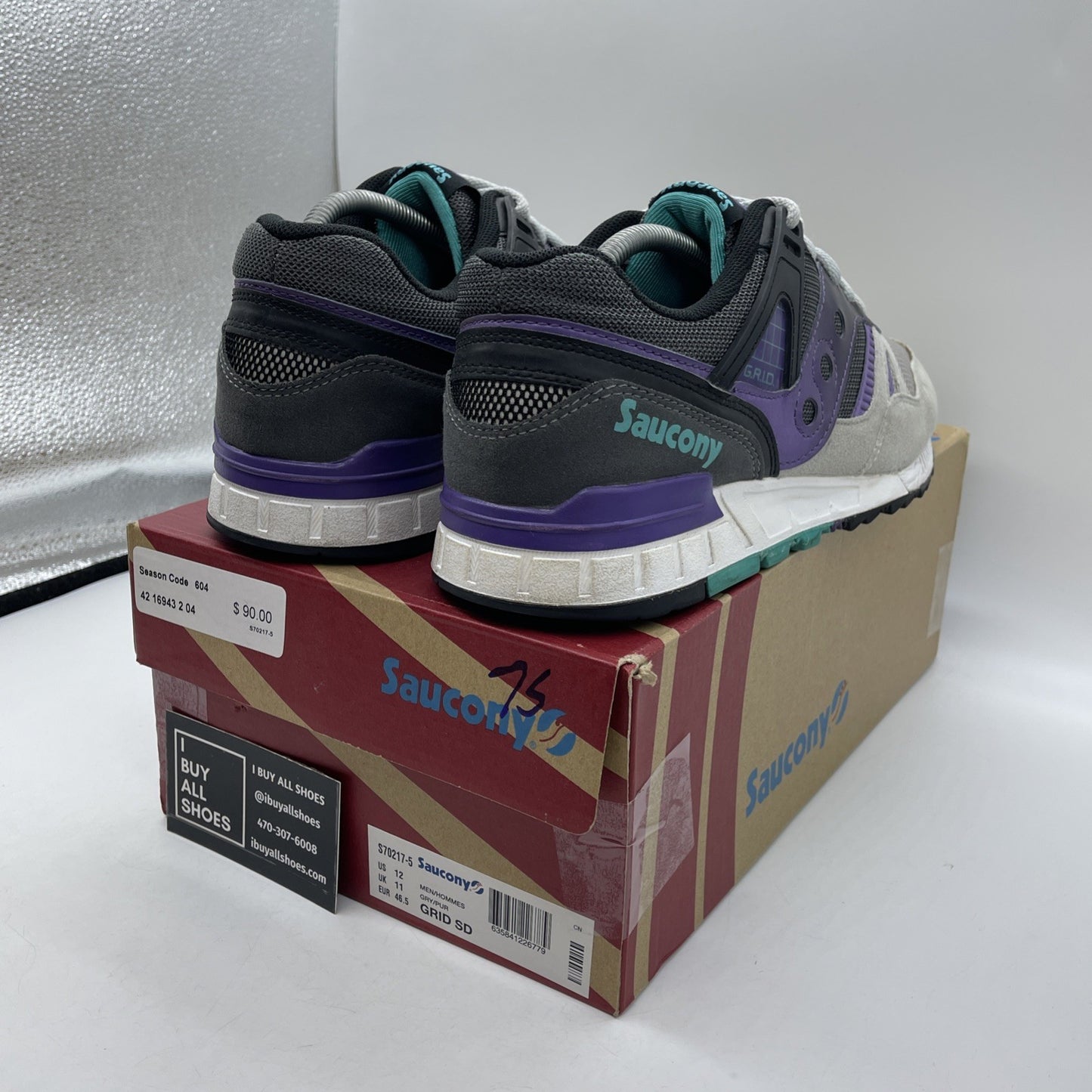 Size 12 - Saucony Grid SD Grape 2017 Grey Purple Suede Leather (S70217-5(