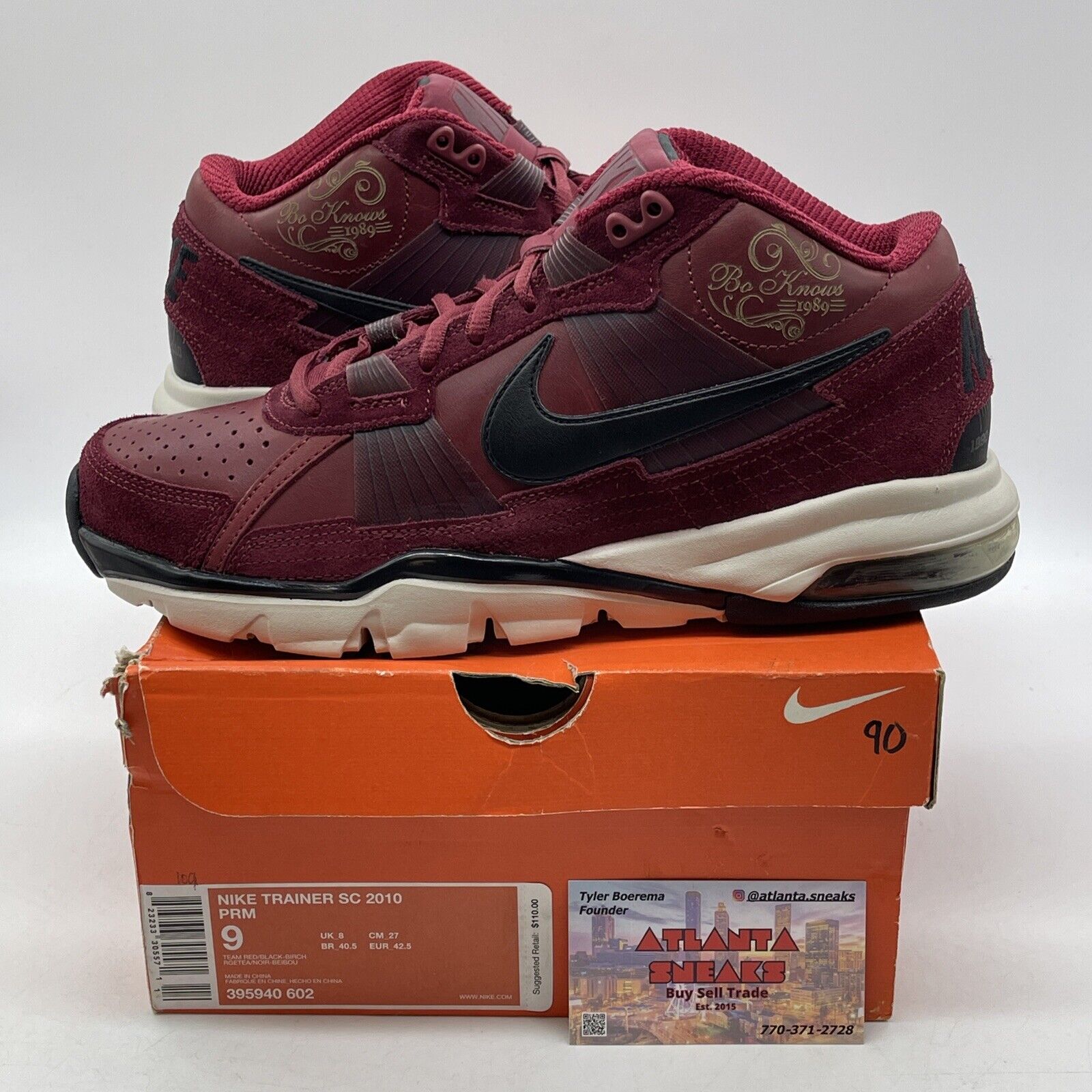 Size 9 - Nike Air Trainer SC 2010 Premium Bo Knows Pack - Team Red (395940-602)