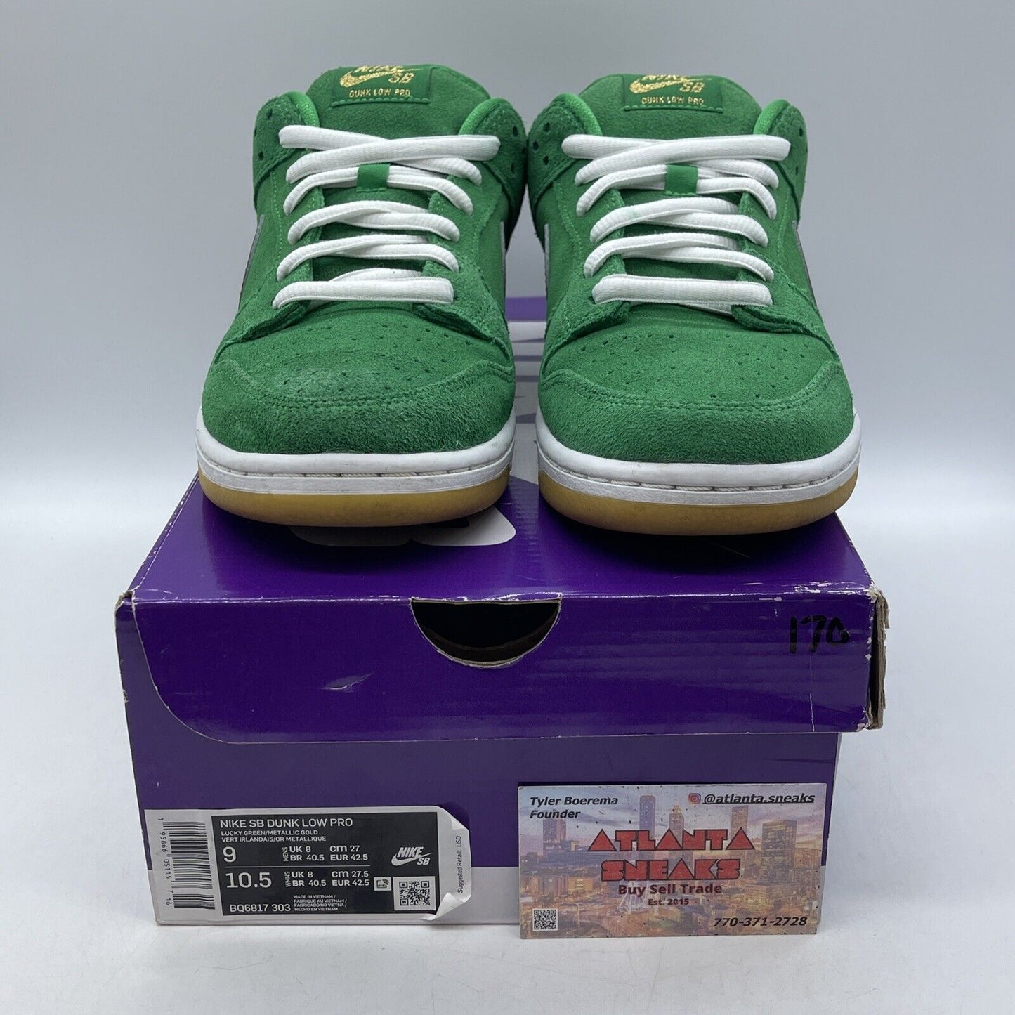 Size 9 - Nike SB Dunk Low Pro St. Patrick's Day Green Suede (BQ6817-303)