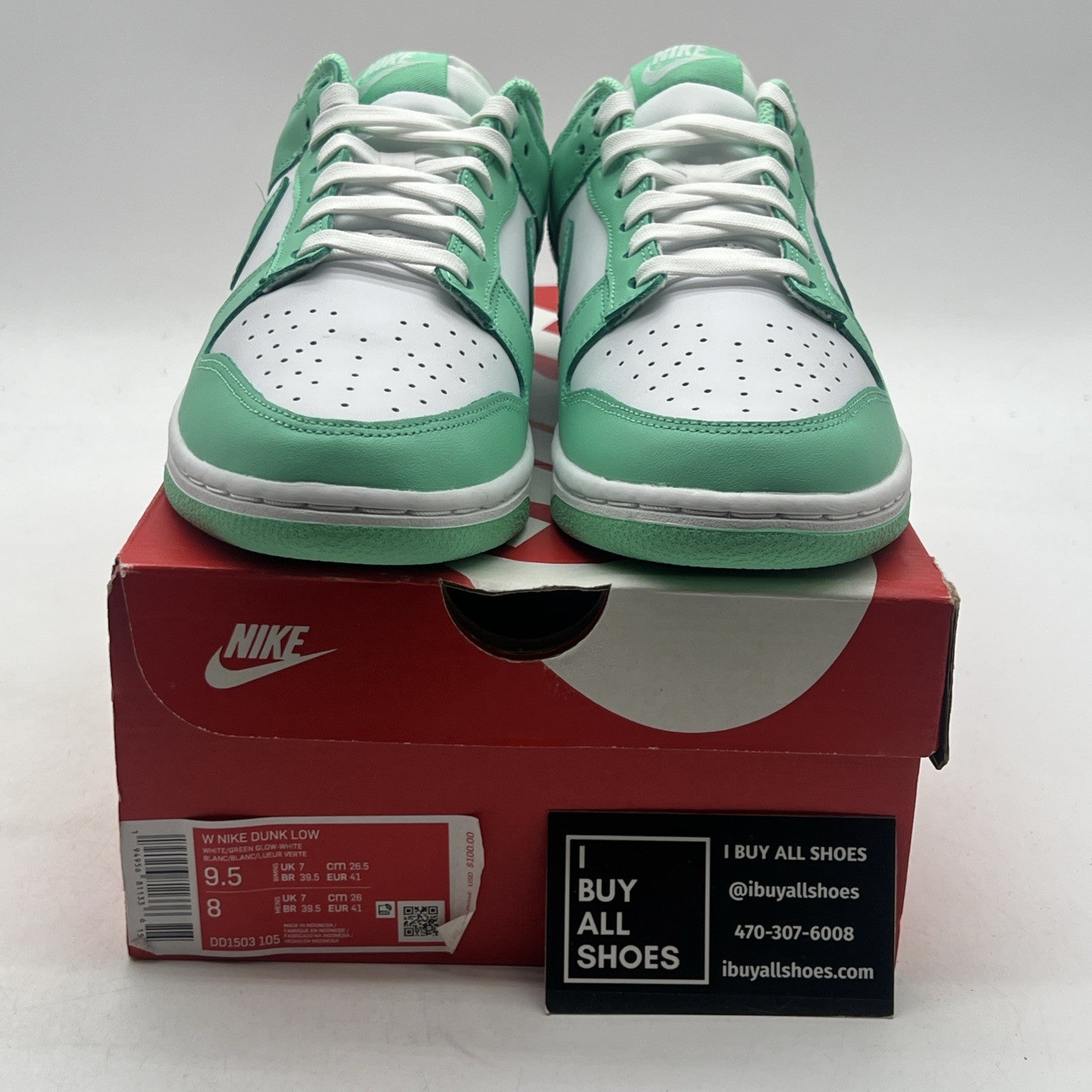 Size 9.5 - Nike Dunk Low Green Glow W (DD1503-105)