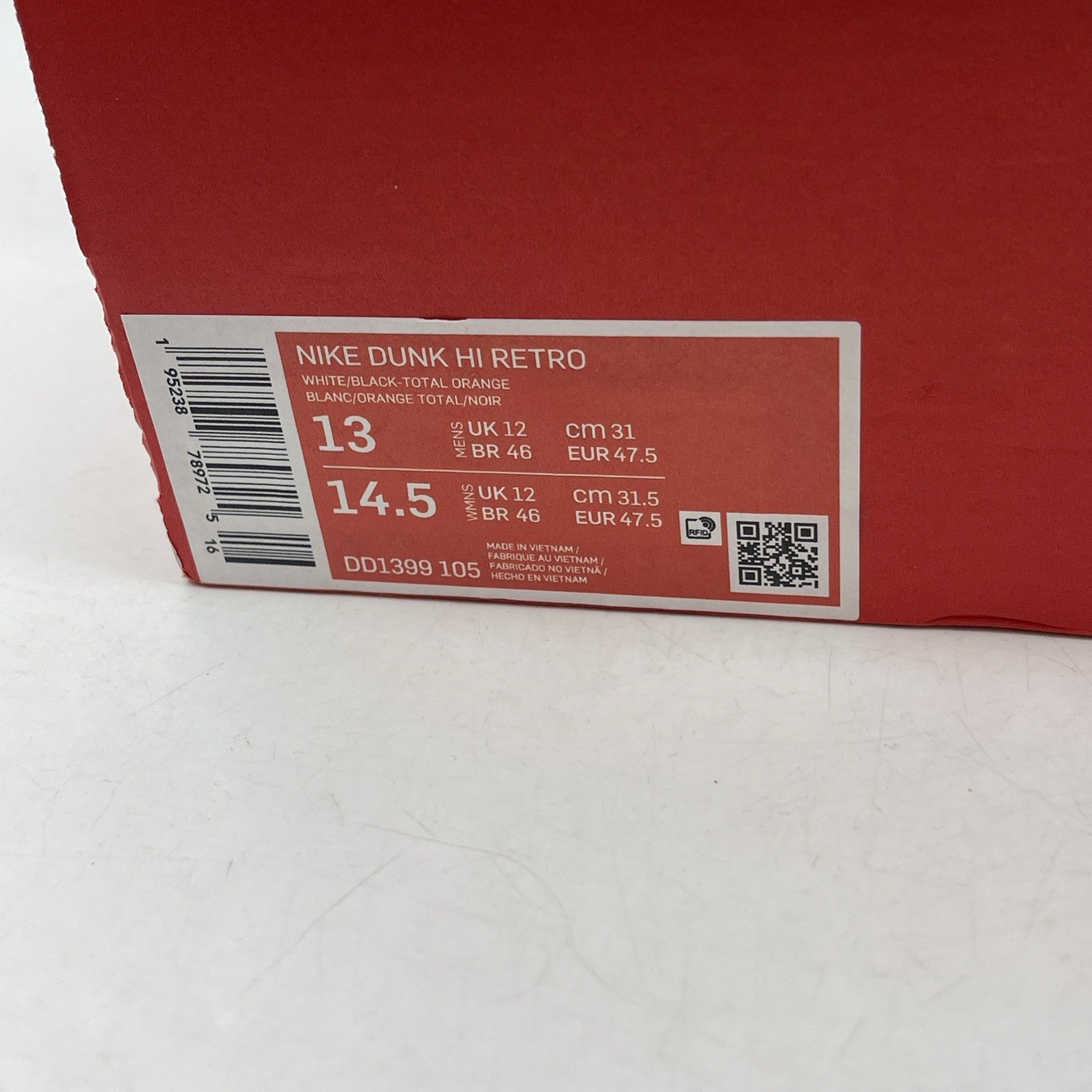 Size 13 - Nike Dunk High Black White (DD1399105)