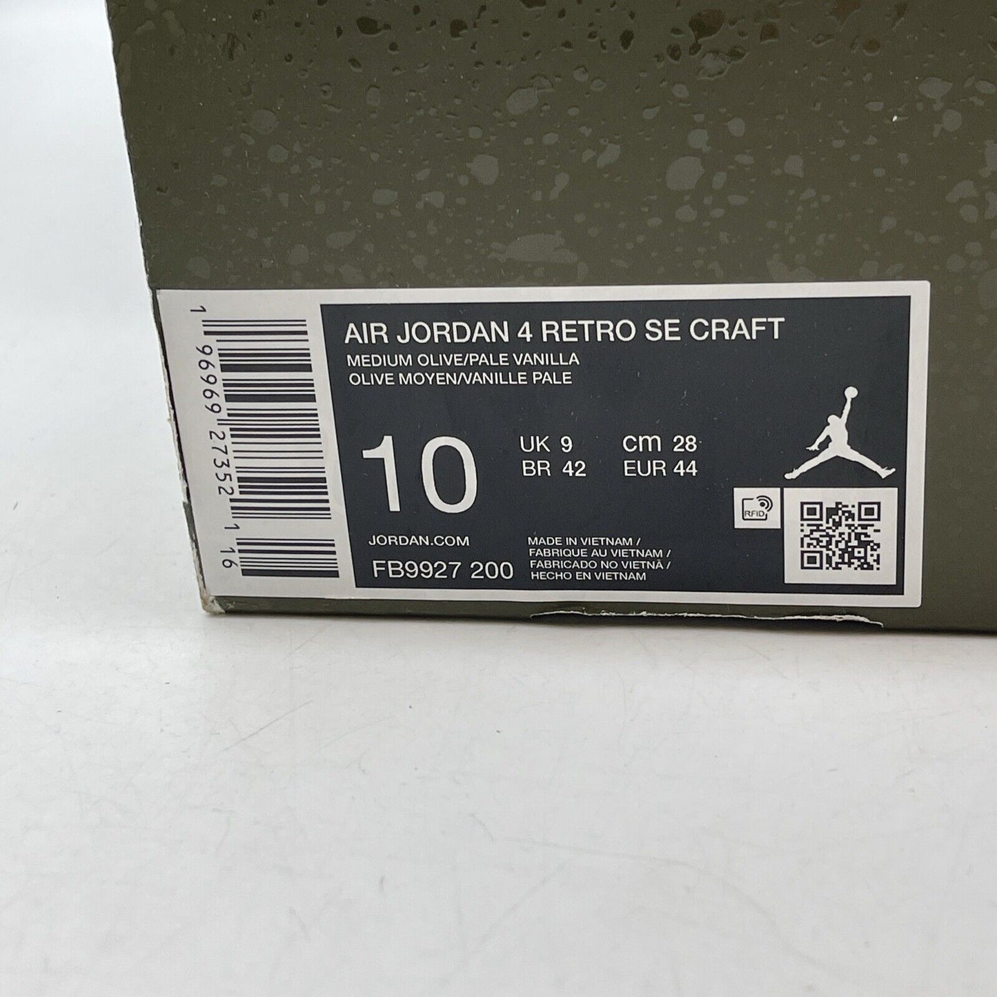 Size 10 - Jordan 4 SE Retro Low Craft - Olive Suede Black Leather (FB9927-200)