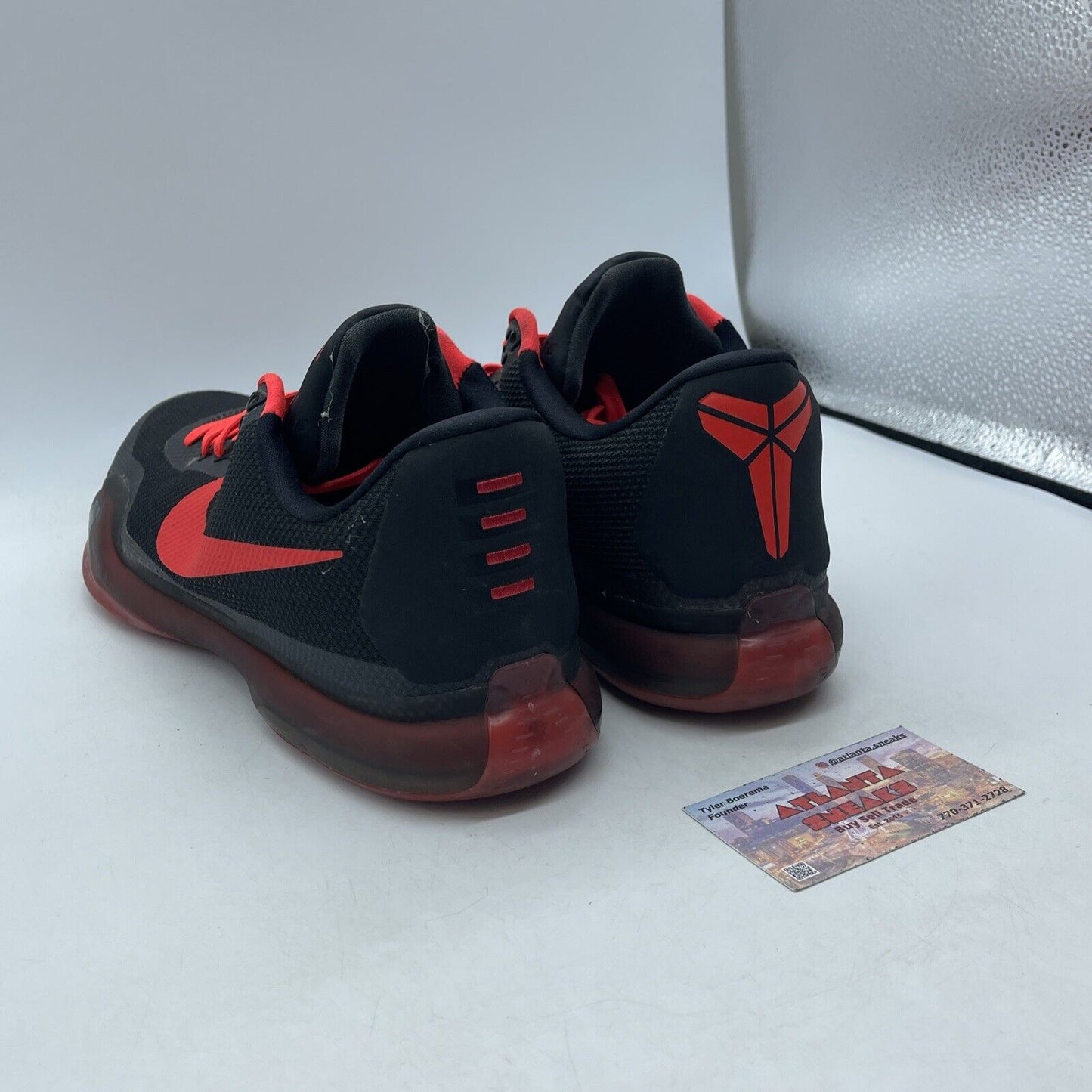 Size 12.5 - Nike Kobe 10 Bright Crimson Red Black Suede Leather (705317-060)