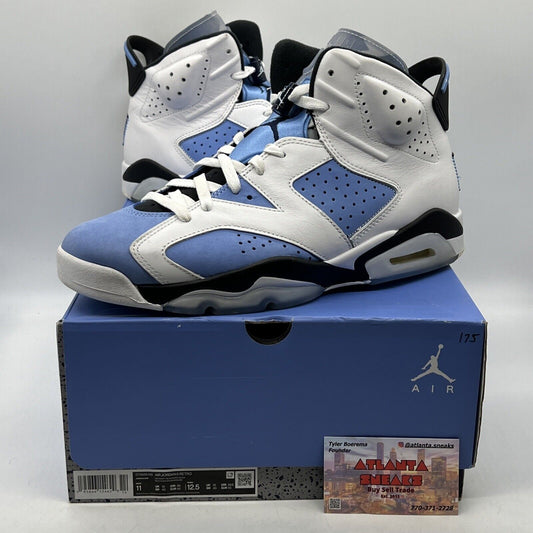 Size 11 - Jordan 6 Retro Mid UNC Home White Leather Suede Blue Icey (CT8529-410)