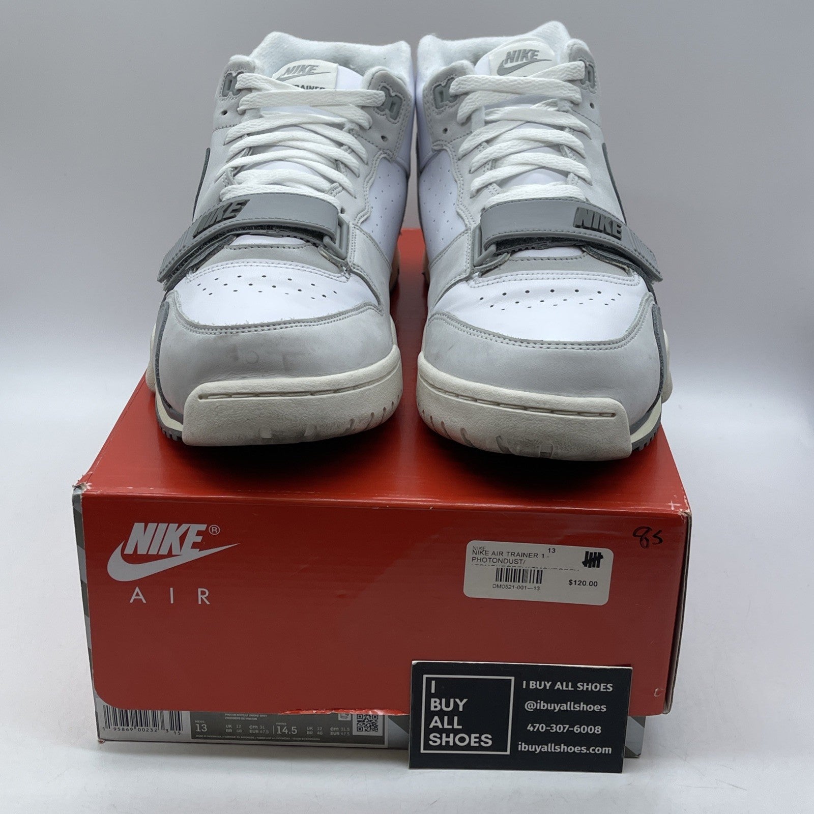 Size 13 - Nike Air Trainer 1 Photon Dust Grey White Suede Leather (DM0521-001)