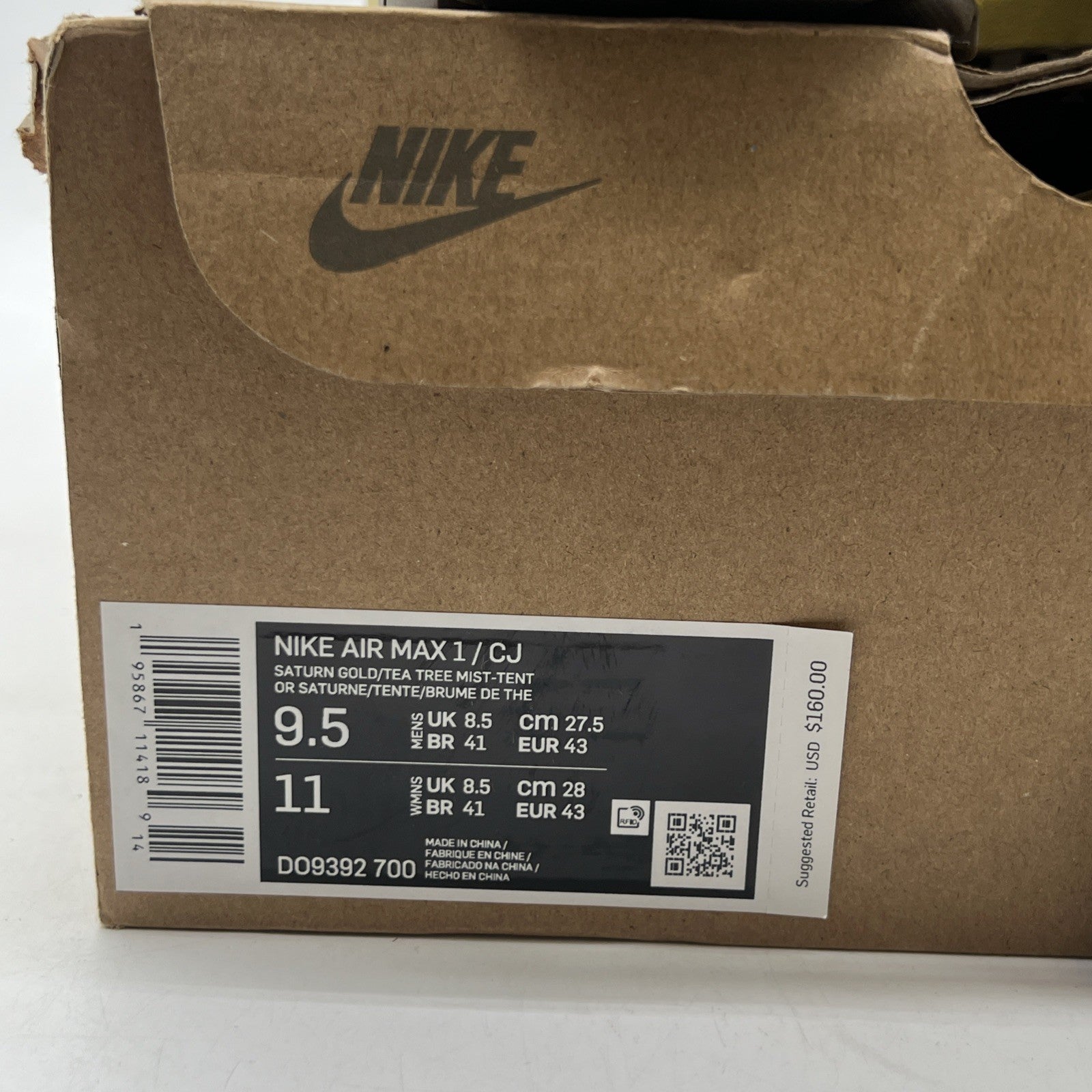 Size 9.5 - Nike Air Max 1 x Travis Scott Saturn Gold (DO9392-700)
