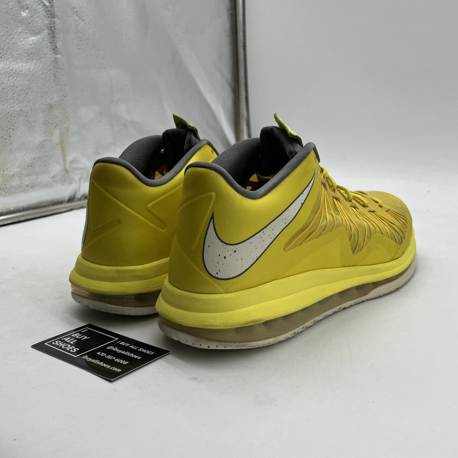 Size 11.5 - Nike Air Max LeBron 10 Low Sonic Yellow (579765-700)