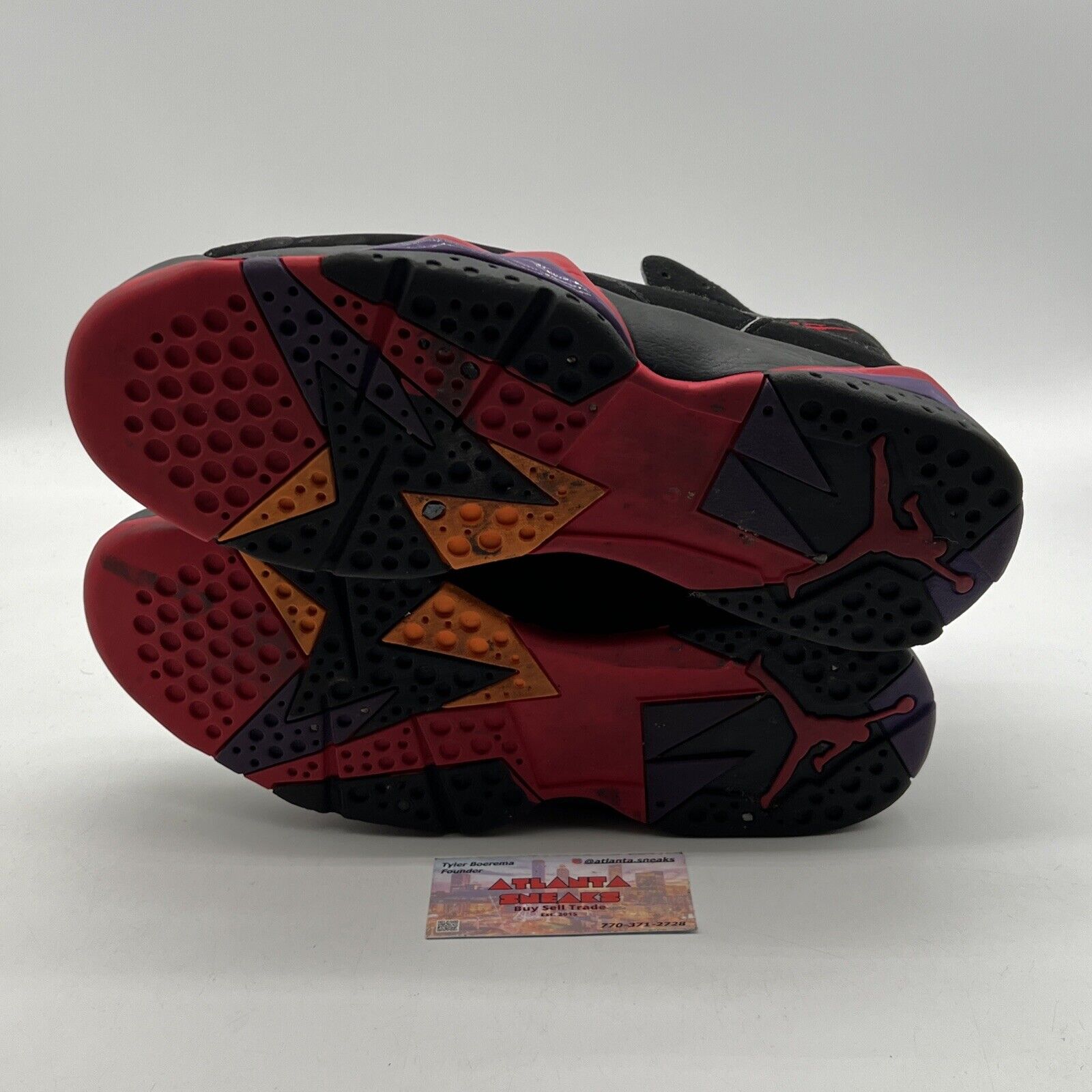 Size 11 - Air Jordan 7 Retro 2012 Raptor Black Red Purple Suede (304775-018)