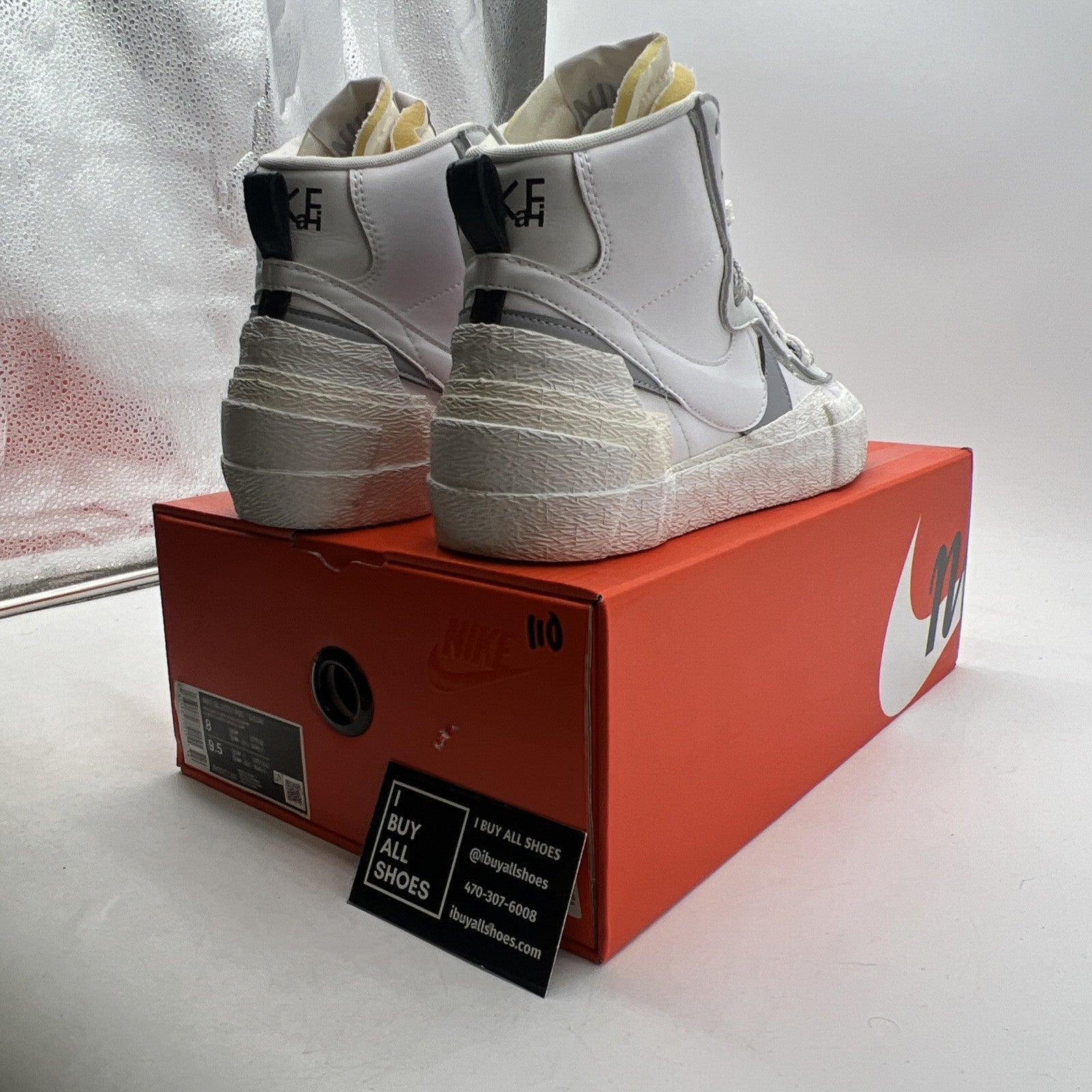 Size 8 - Nike sacai x Blazer Mid White Grey (BV0072-100)