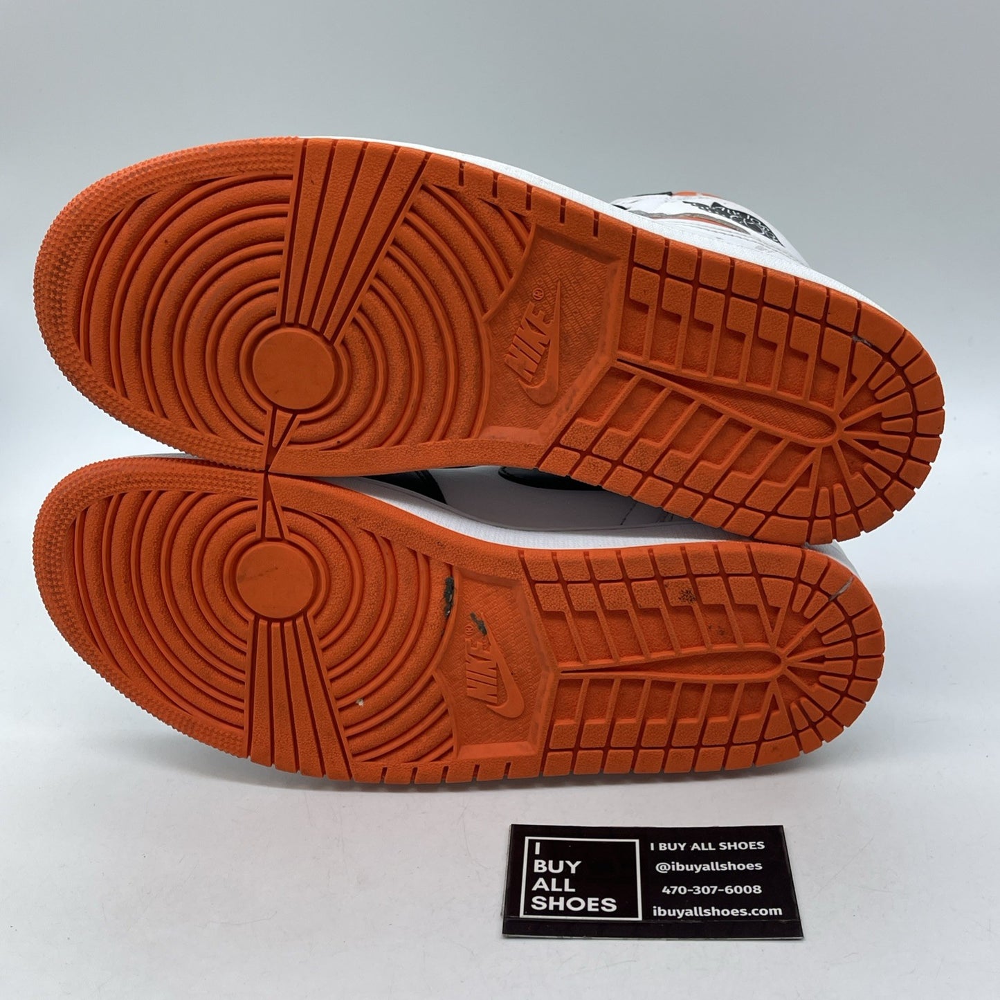 Size 9.5 - Jordan 1 Retro High Electro Orange Black White Leather (555088-180)