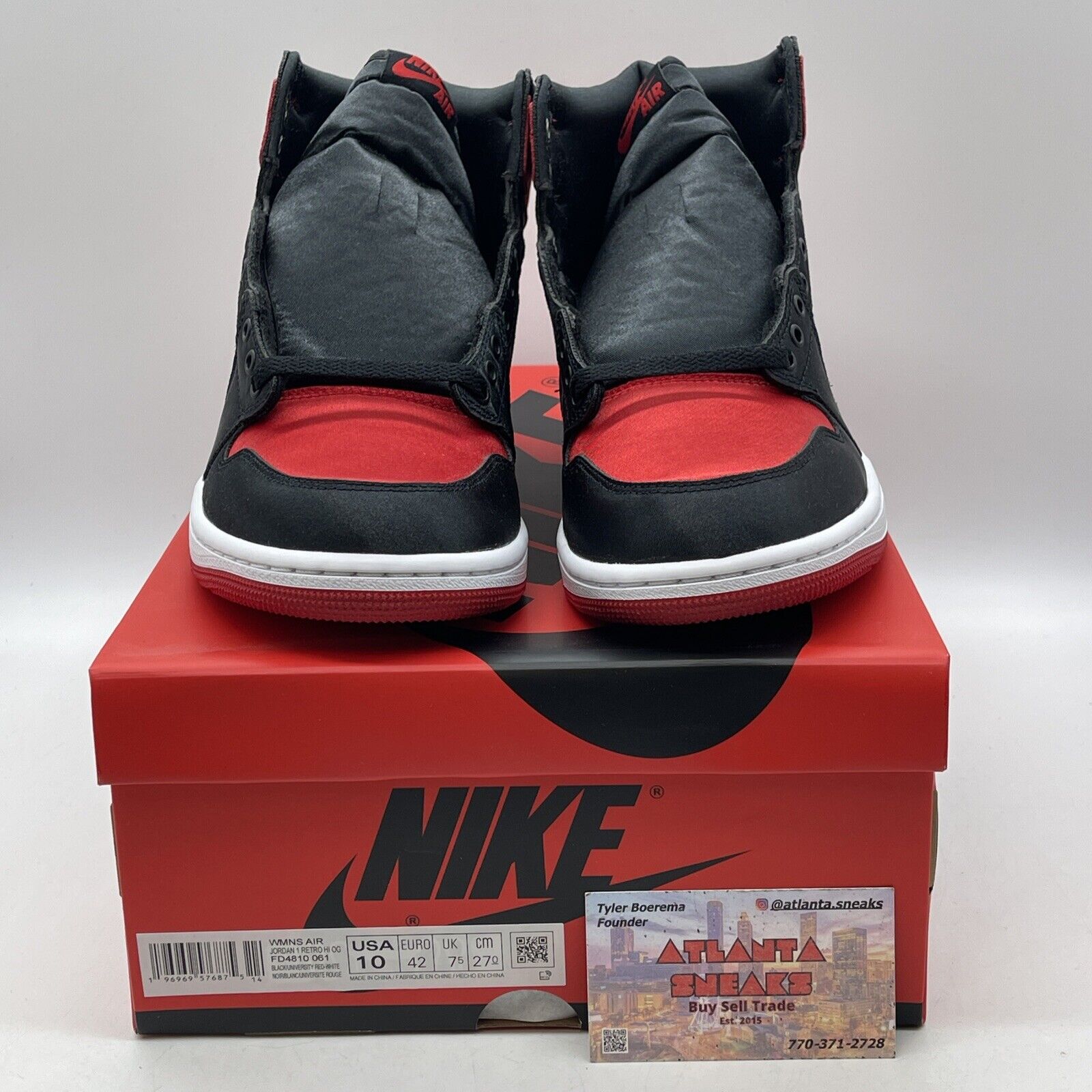 Size 10W - Air Jordan 1 Retro OG 2023 High Satin Bred Black Suede (FD4810-061)