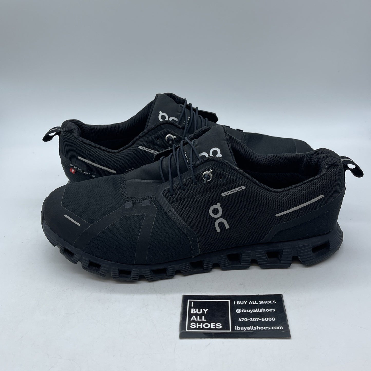Size 11 -  On Cloud 5 Waterproof Black Silver