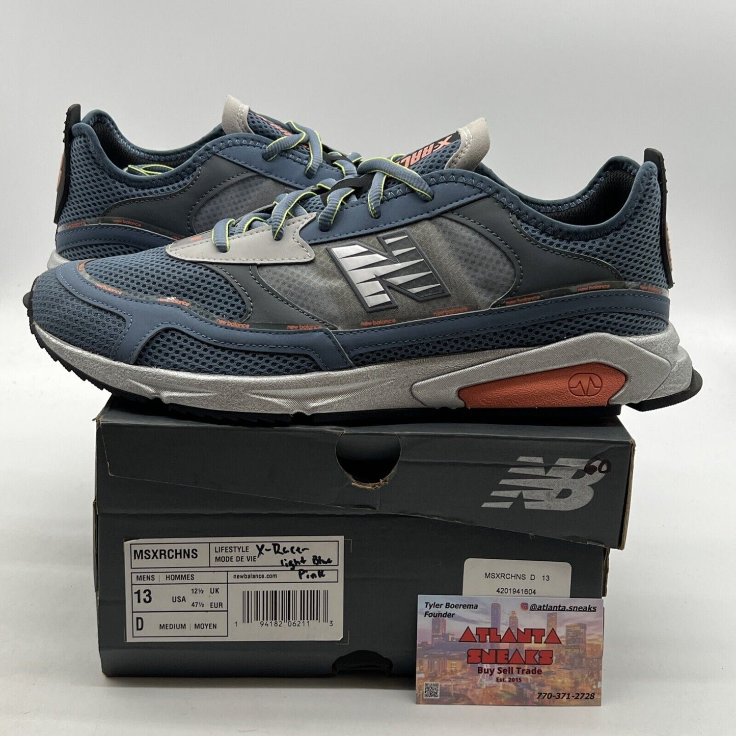 Size 13 - New Balance X-Racer Porcelain Blue Peach Orange (MSXRCHNS)