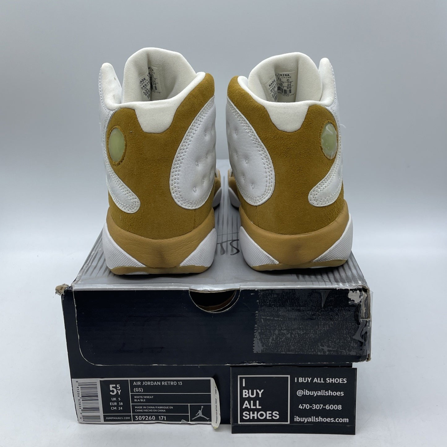 Size 5.5Y (GS) - Jordan 13 Retro Mid Wheat Brown Suede (309260-171)