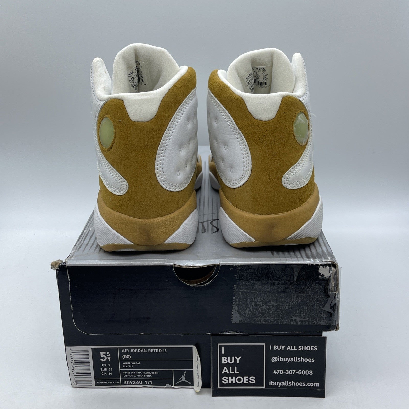 Size 5.5Y (GS) - Jordan 13 Retro Mid Wheat Brown Suede (309260-171)