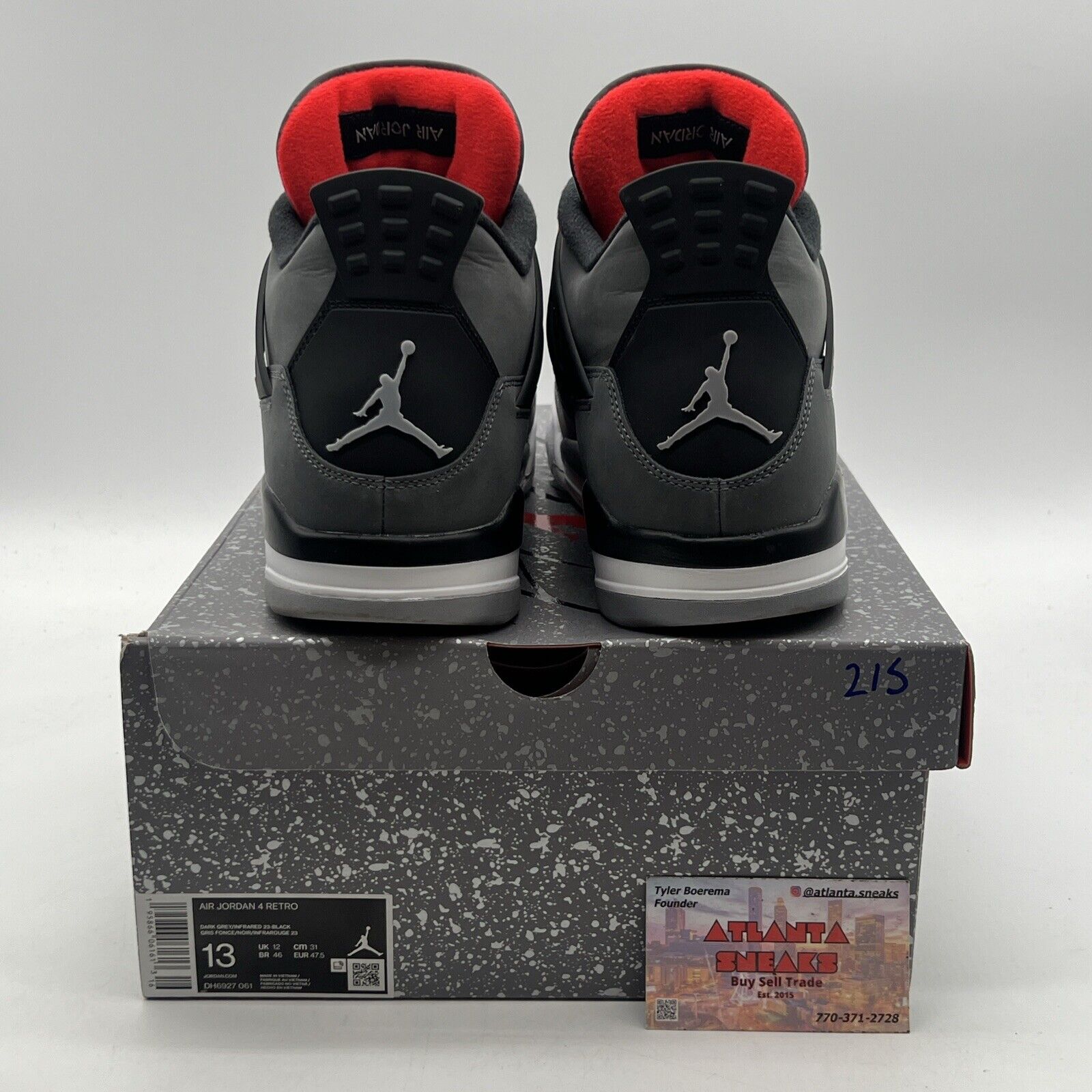 Size 13 - Jordan 4 Retro Mid Infrared Black Grey Red (DH6927-061)