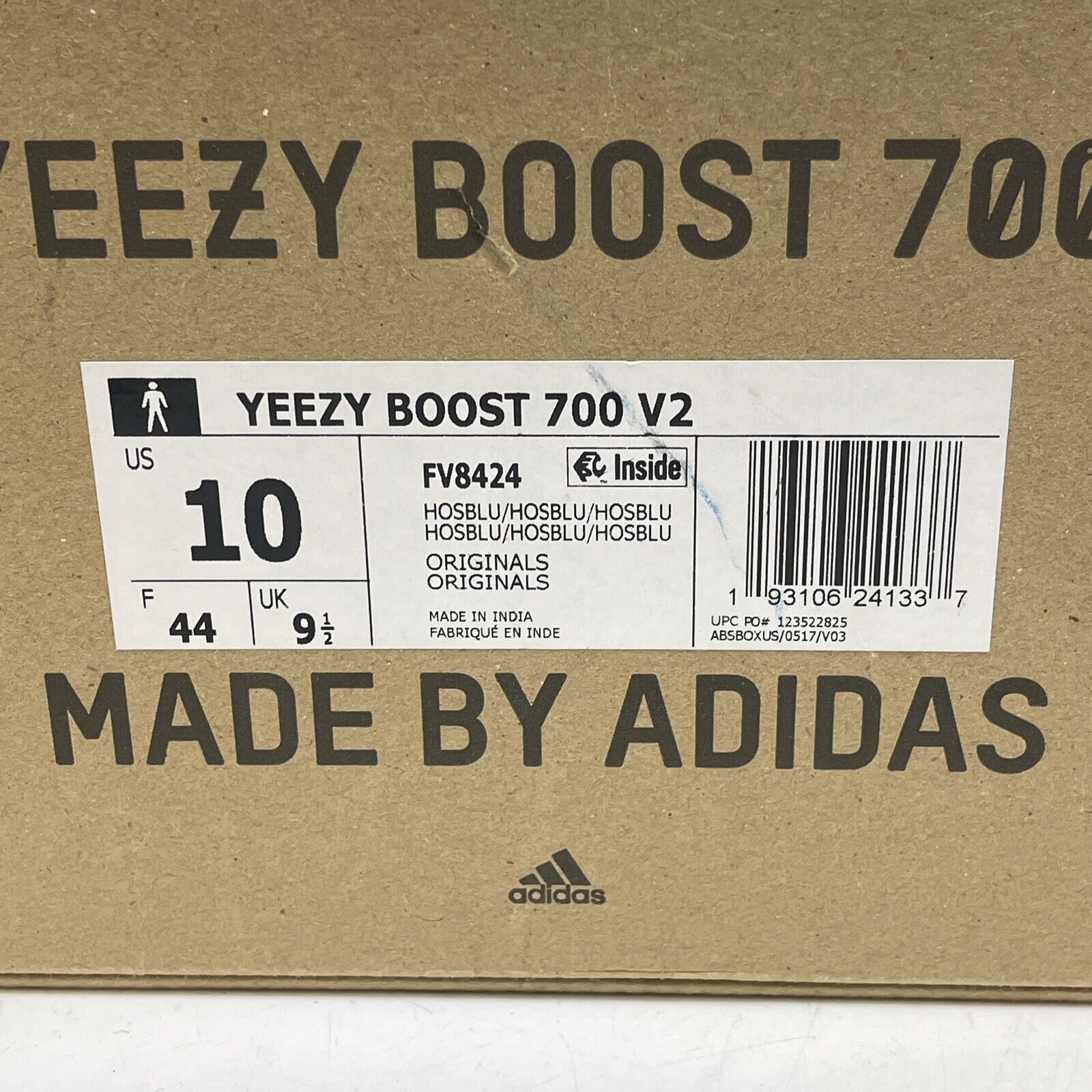 Size 10 - adidas Yeezy Boost 700 V2 Hospital Blue Grey Suede (FV8424)