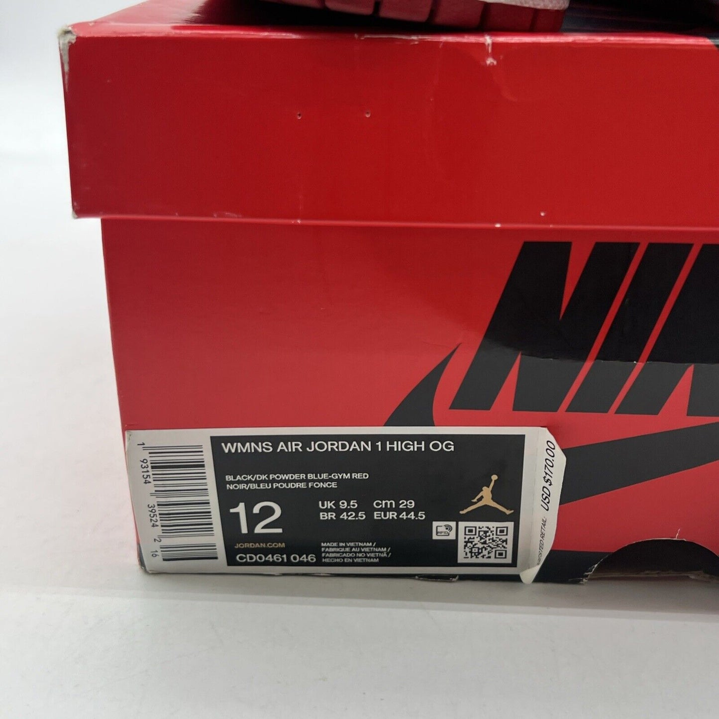 Size 12 - Air Jordan 1 High OG UNC To Chicago 2020 (CD0461-046)