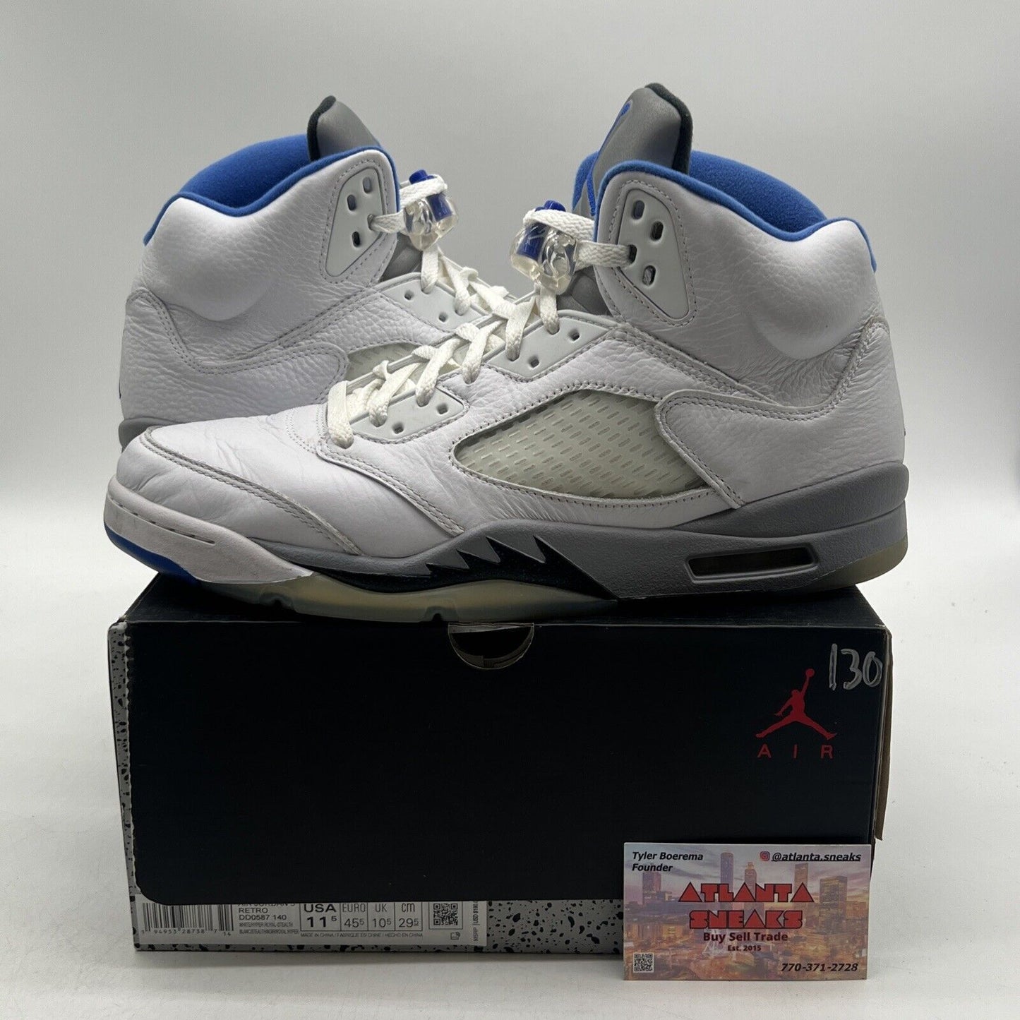 Size 11.5 - Air Jordan 5 Retro Stealth 2.0 White Grey Blue Leather (DD0587-140)